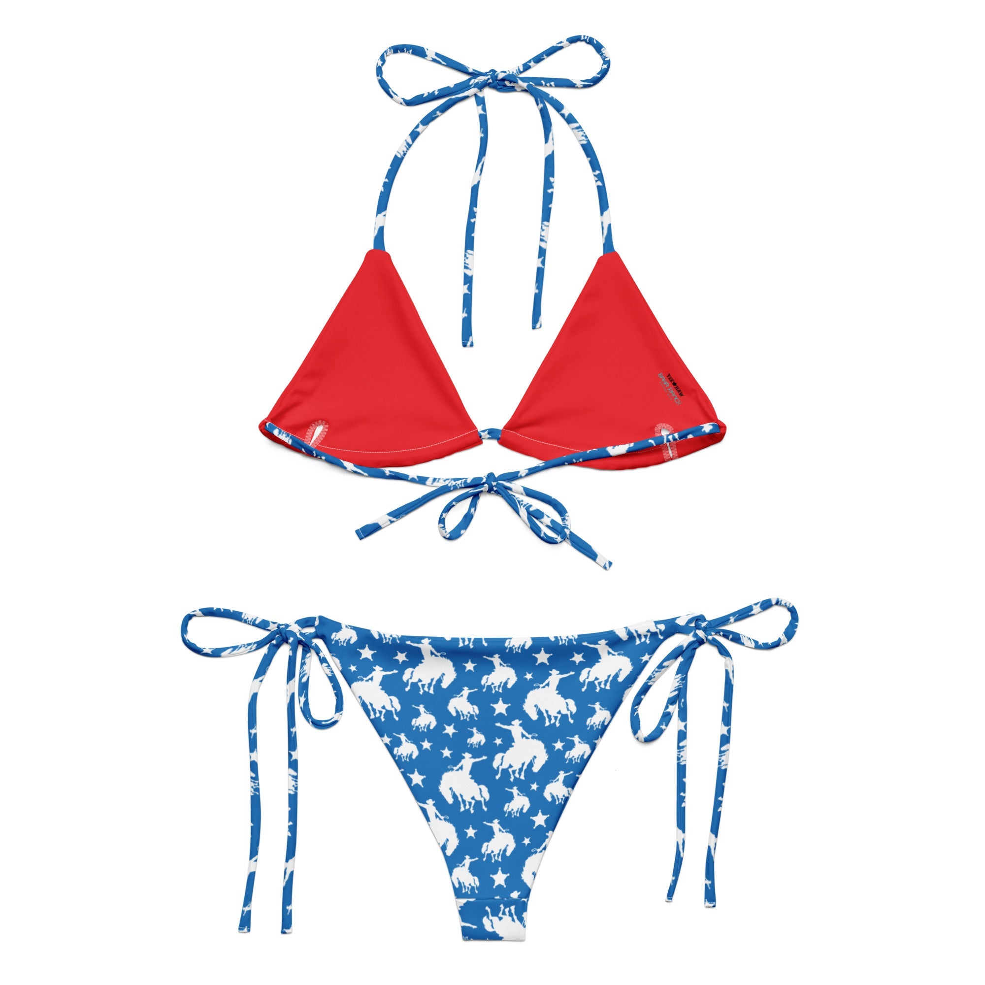 Yeehaw Blue Rodeo Cowboy String Bikini