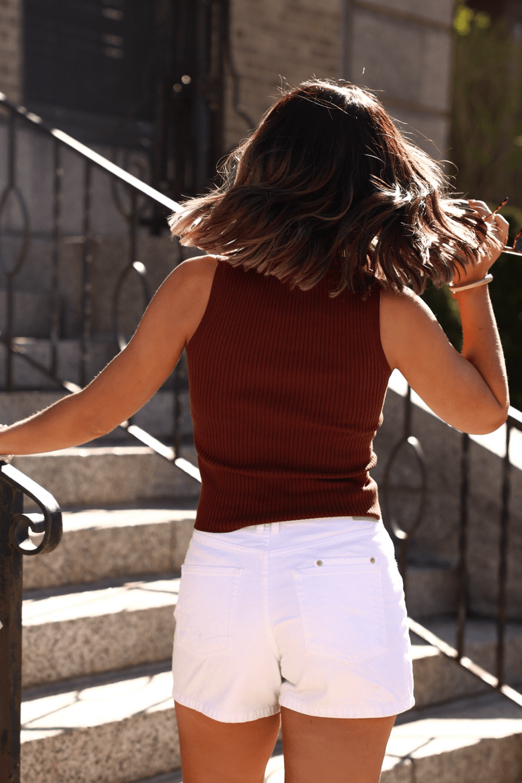 Allison Brown V Neck Sweater Top - FINAL SALE