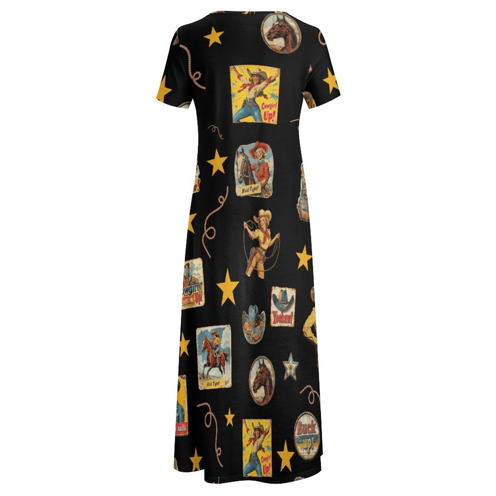 Baha Ranch Vintage Cowgirl Collage Western Dress