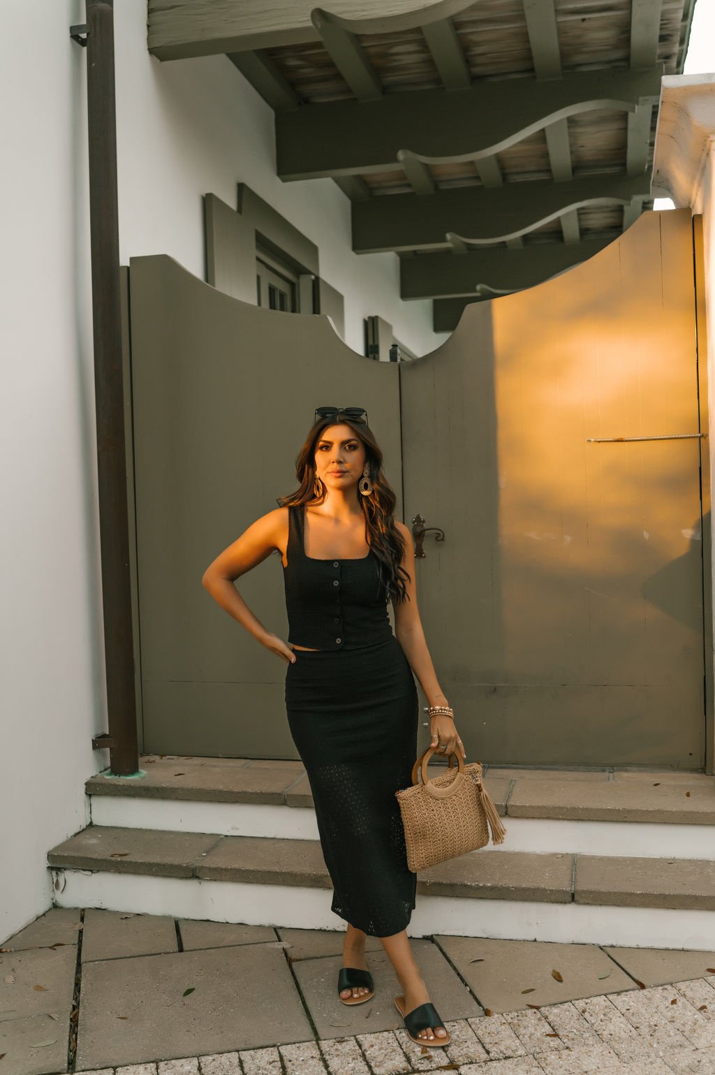 Black Sheer Lace Midi Skirt - DOORBUSTER