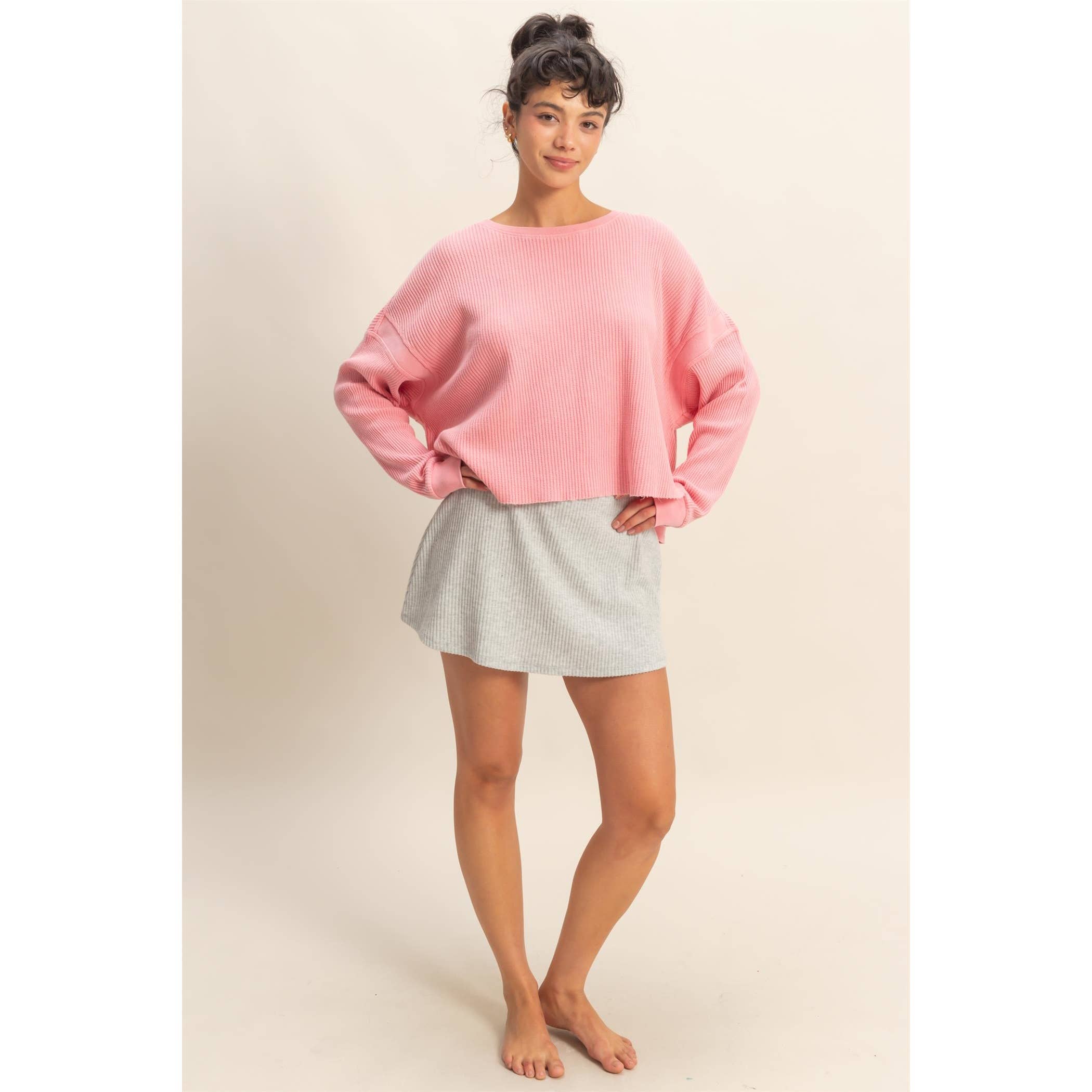 Blooming Soft Ribbed Skort