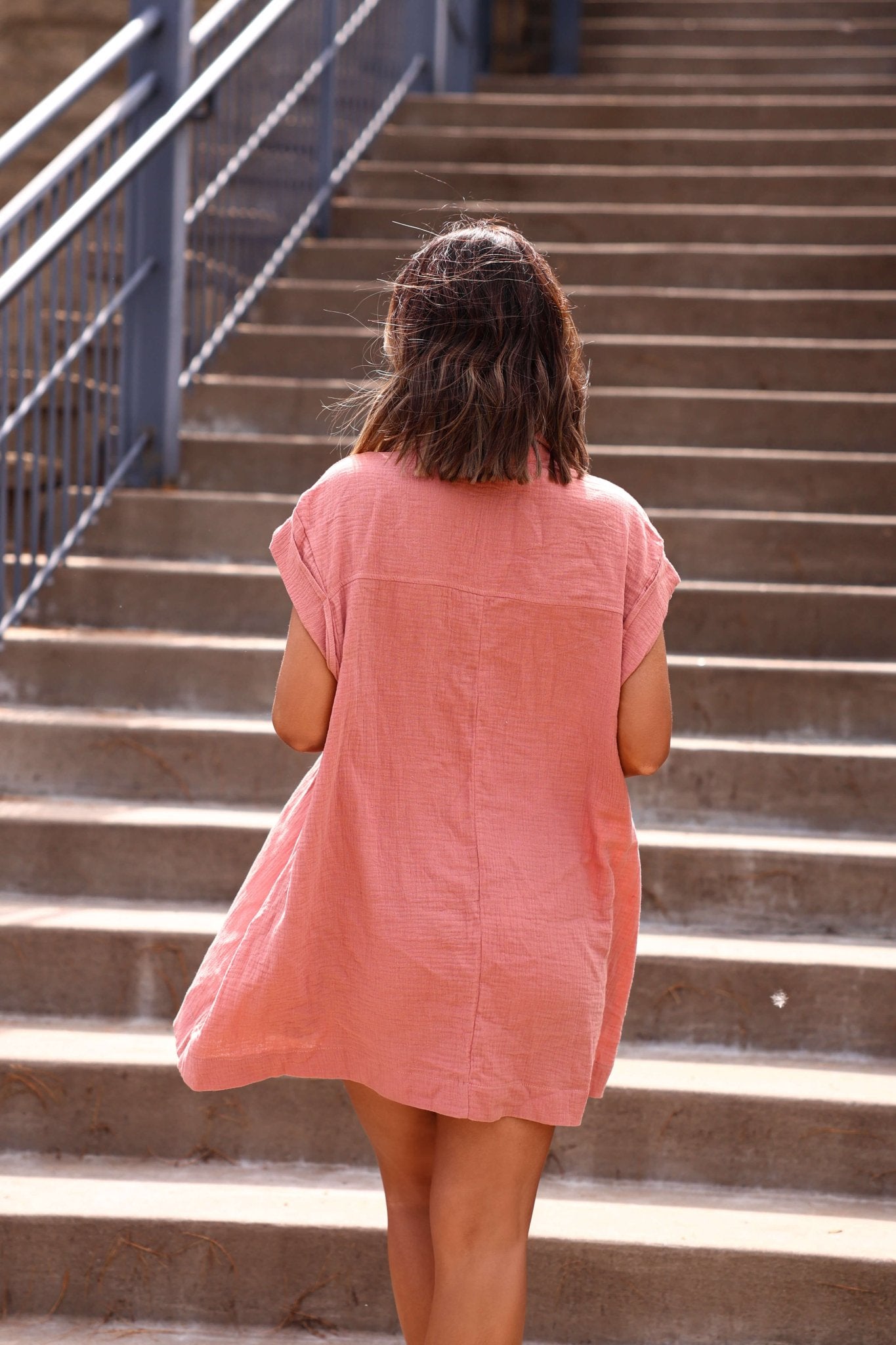 Clay Belle Button Down Tunic Mini Dress - FINAL SALE