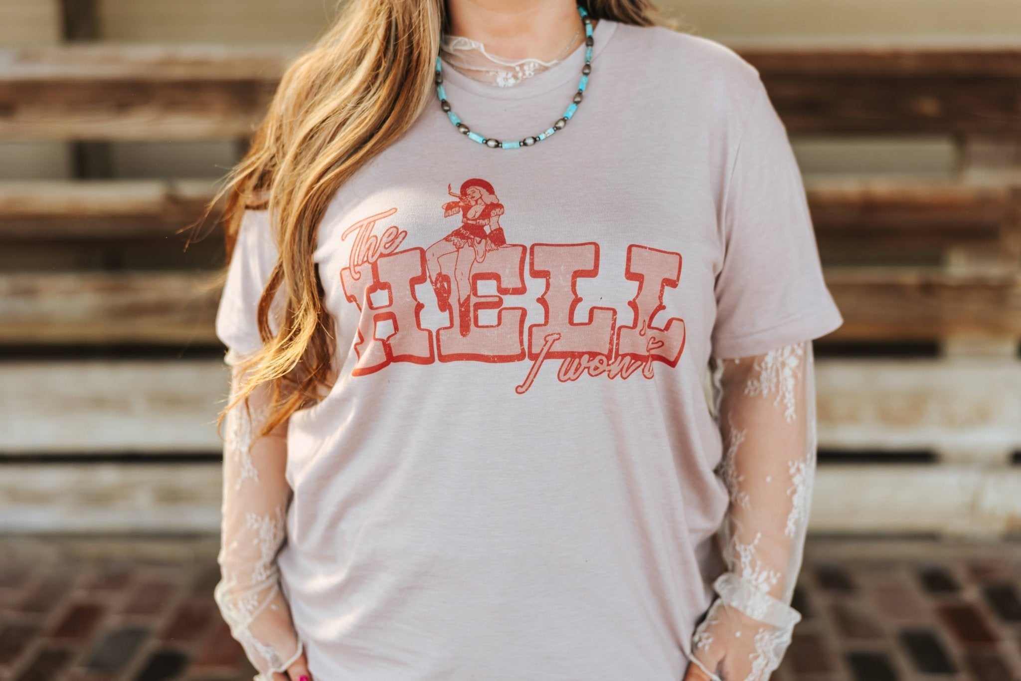 Pink Hell I Won't Cowgirl Graphic Tee