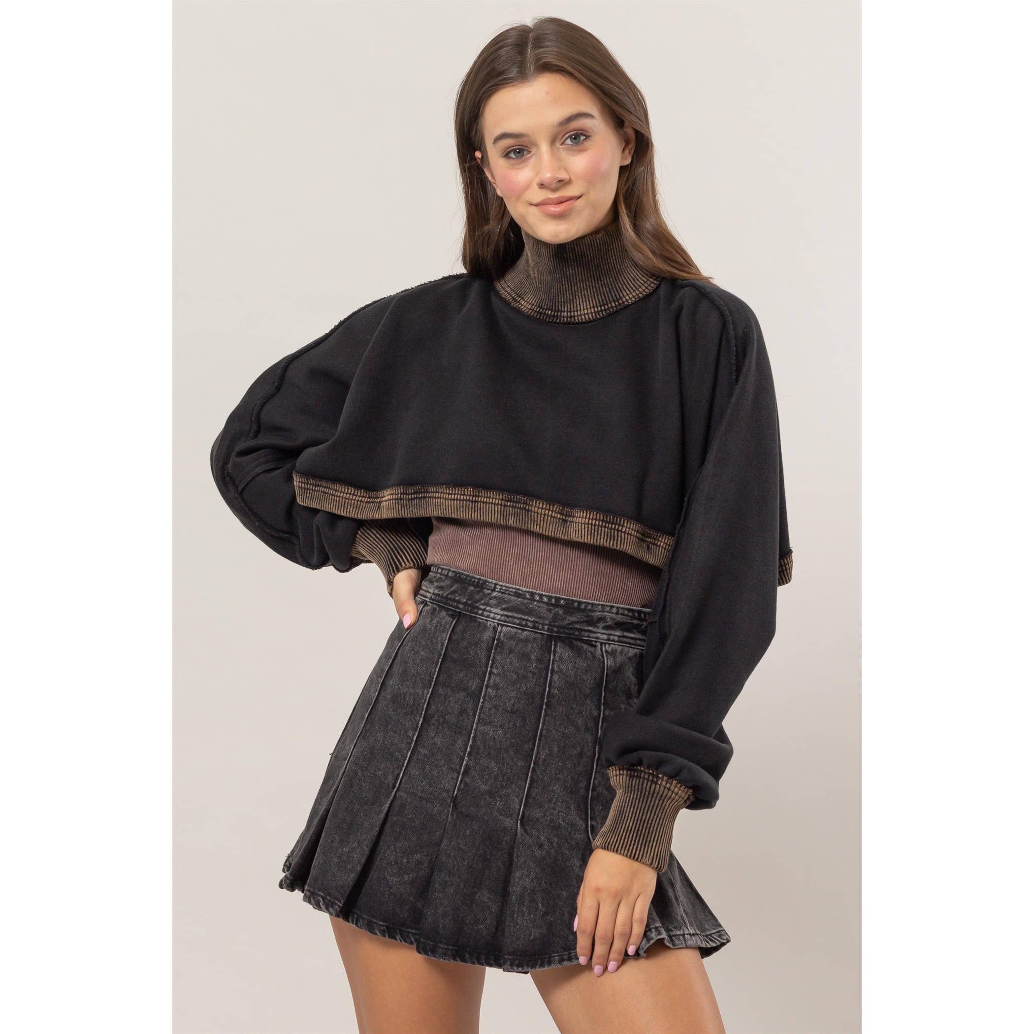 Dark Romance Mock Neck Crop
