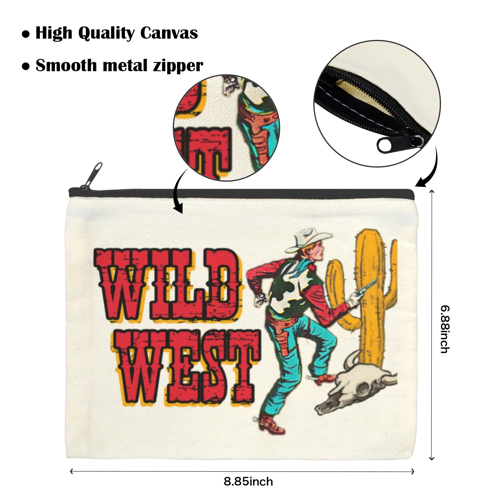 Wild West Cowboy Cosmetic Bag Pack of 5 Made in America