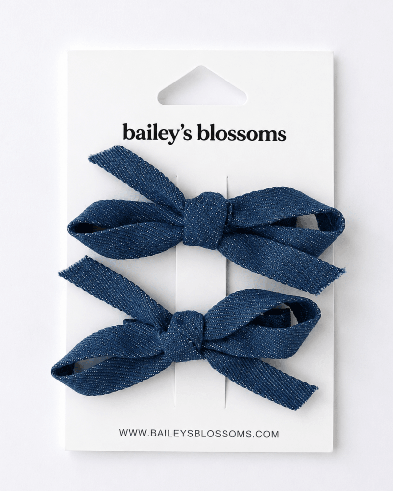 Denim Piggie Sets - Medium Denim