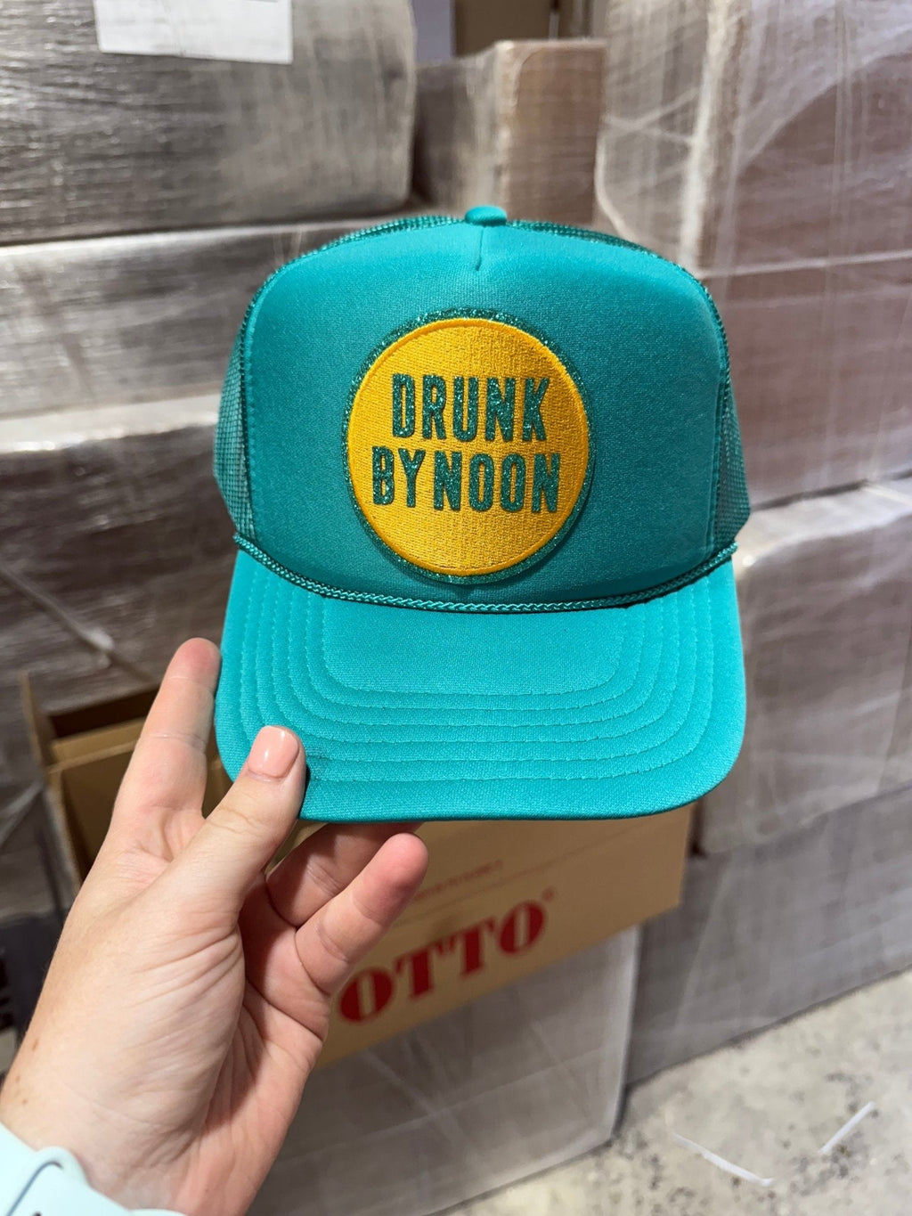 Drunk By Noon Patch Trucker Hat