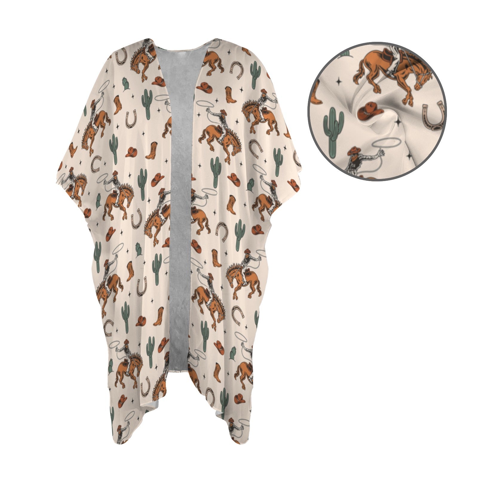 Rodeo Cowboy Western Duster Kimono Coverup