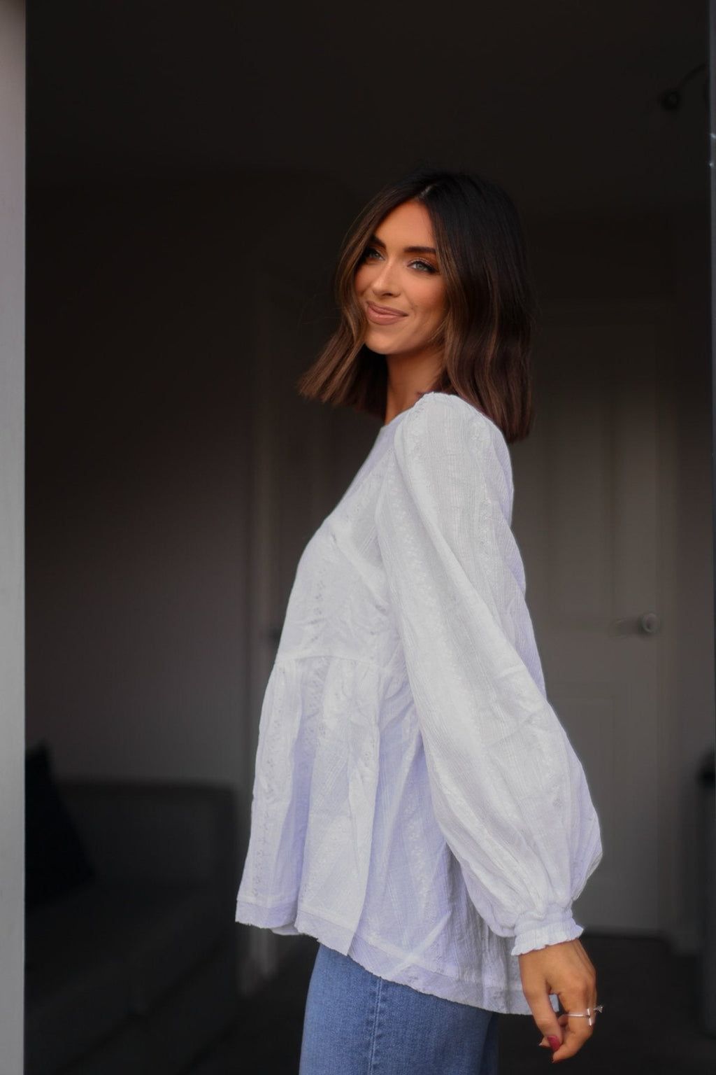 Flowy Ivory Ruffled Tunic - FINAL SALE