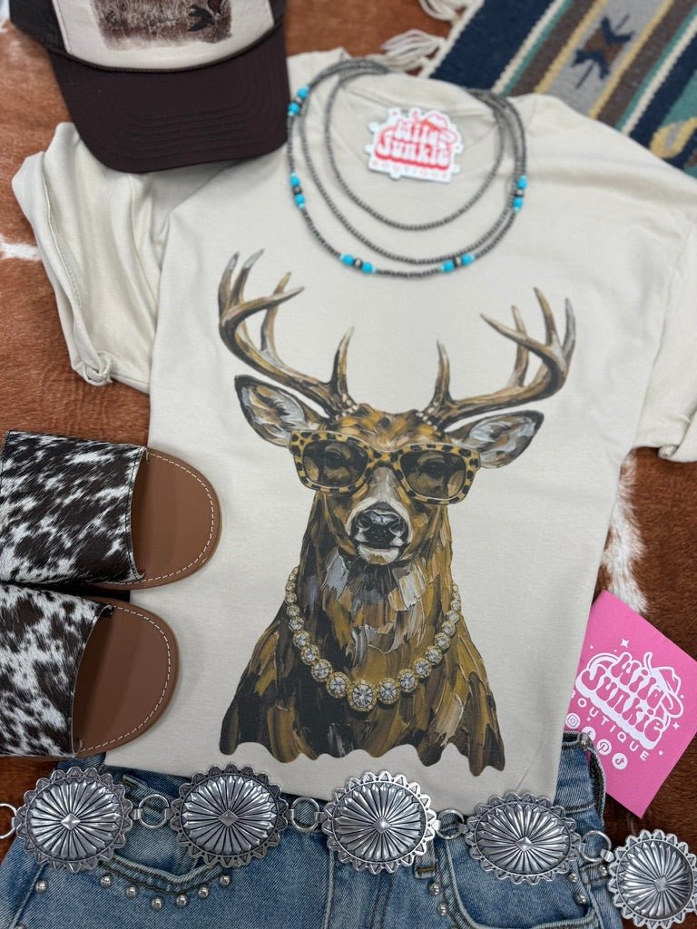 Glam Whitetail Deer Graphic Tee