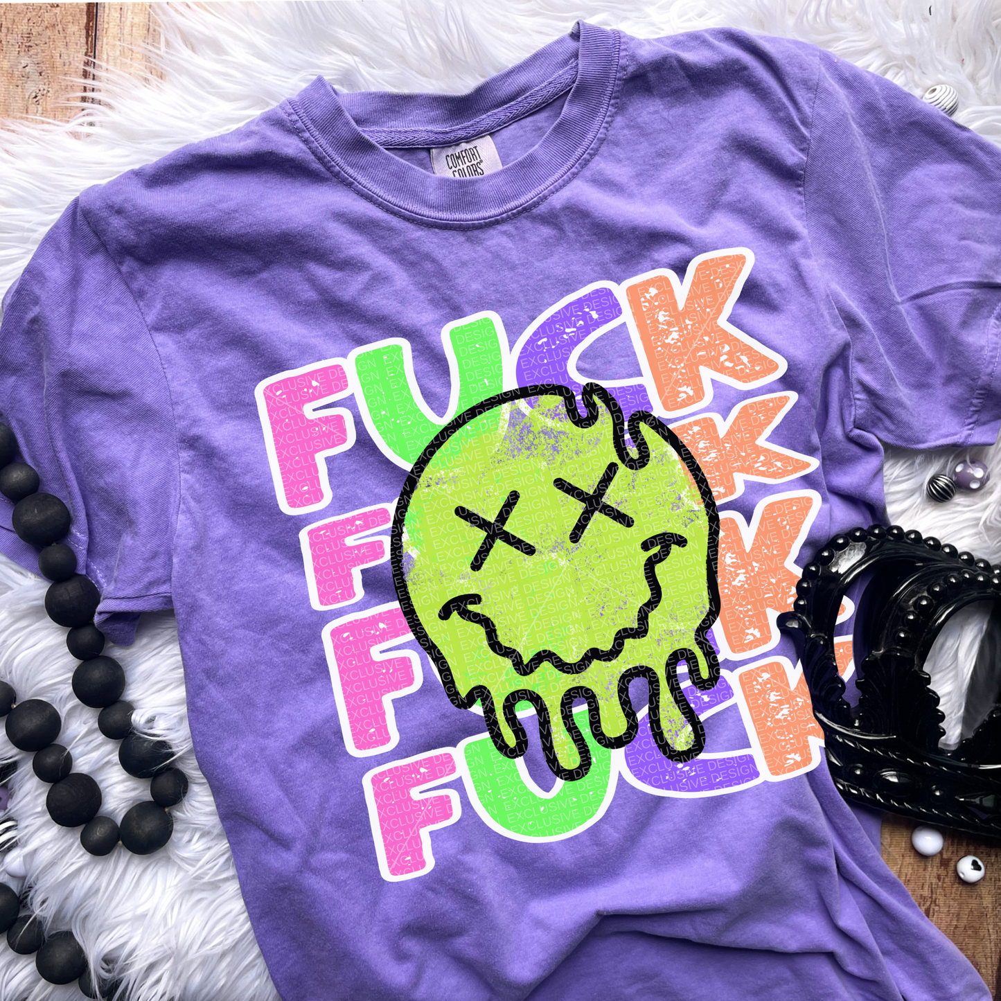 Neon stacked FUCK T-Shirt