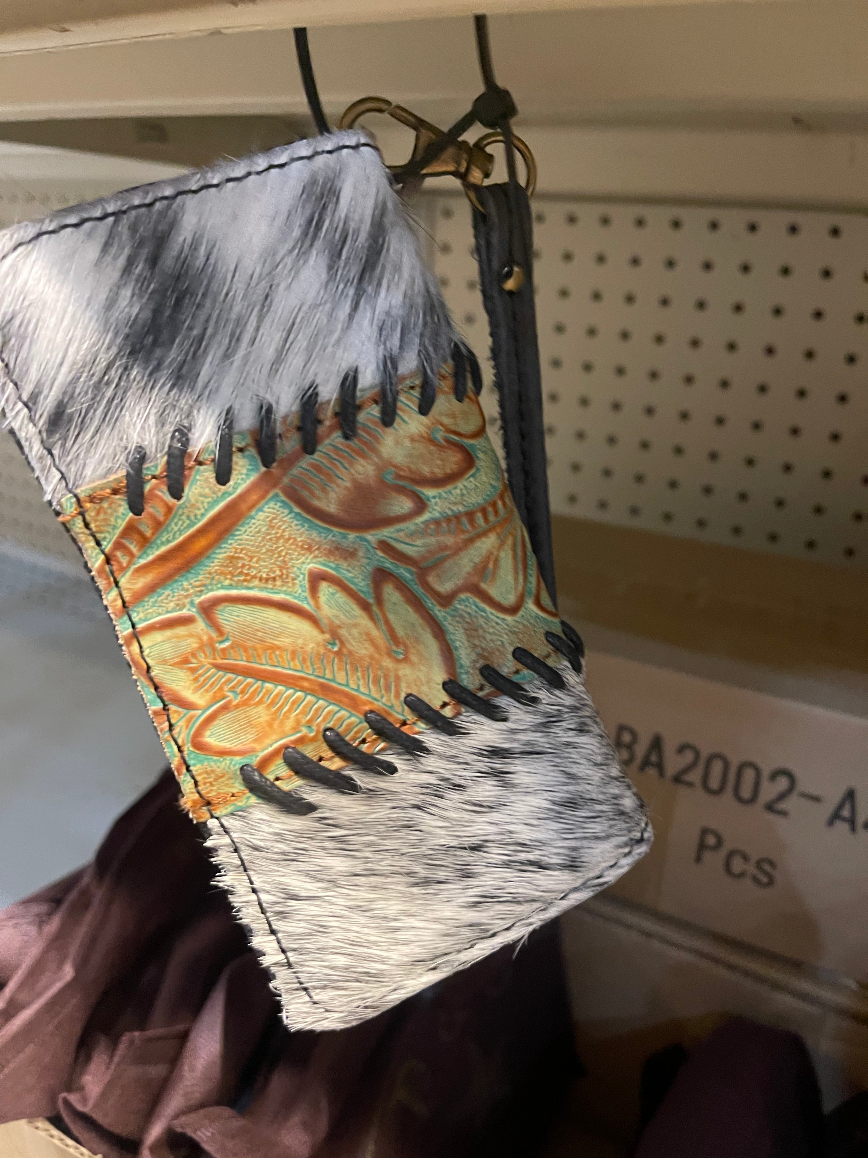 Cowhide Tooled Braided Wristlet Wallets