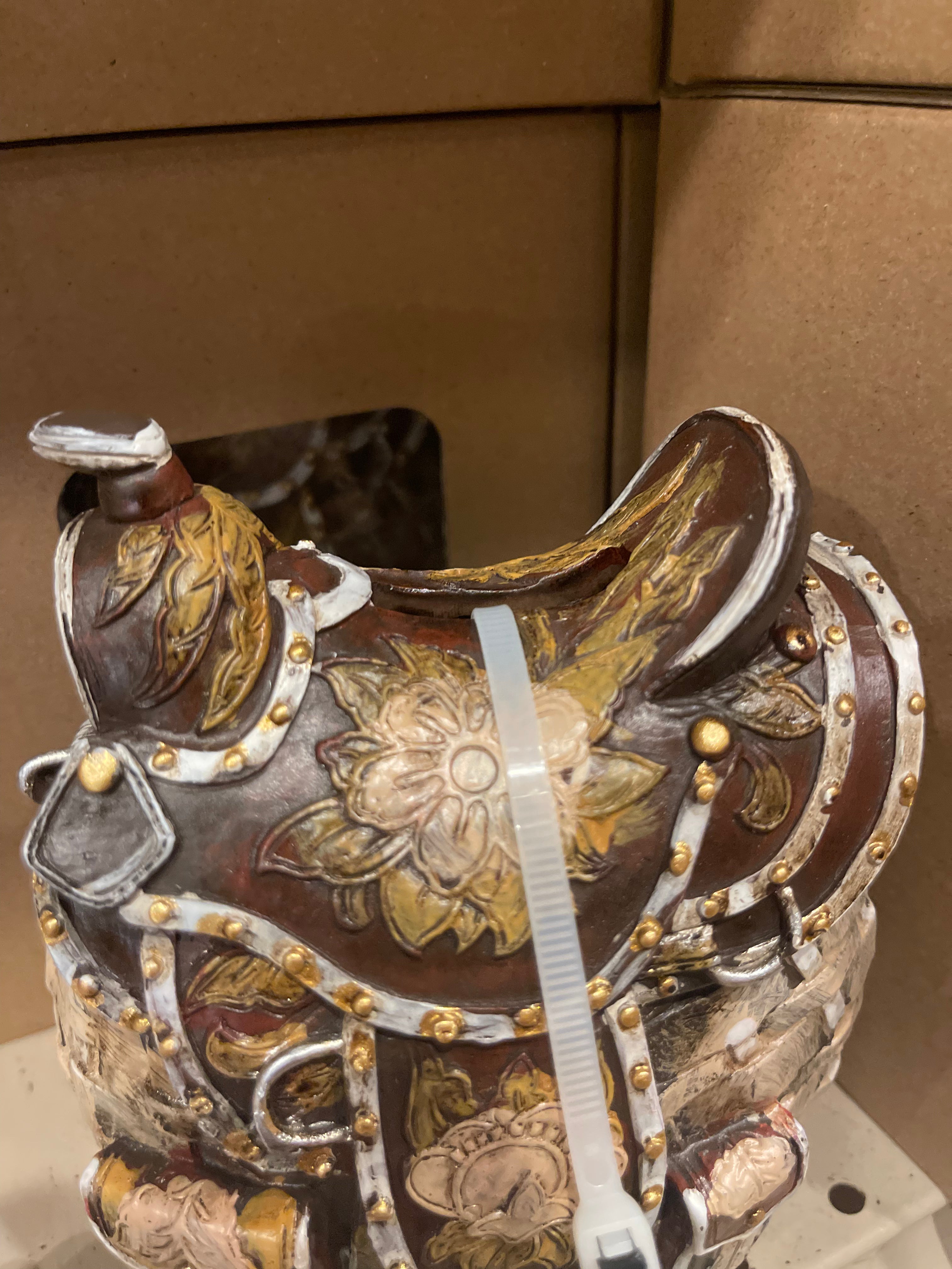 Black & Gold Saddle Piggy Bank