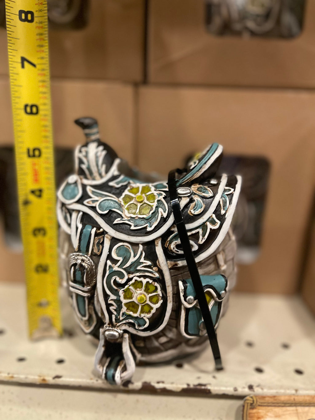 Grey Floral Saddle Vase