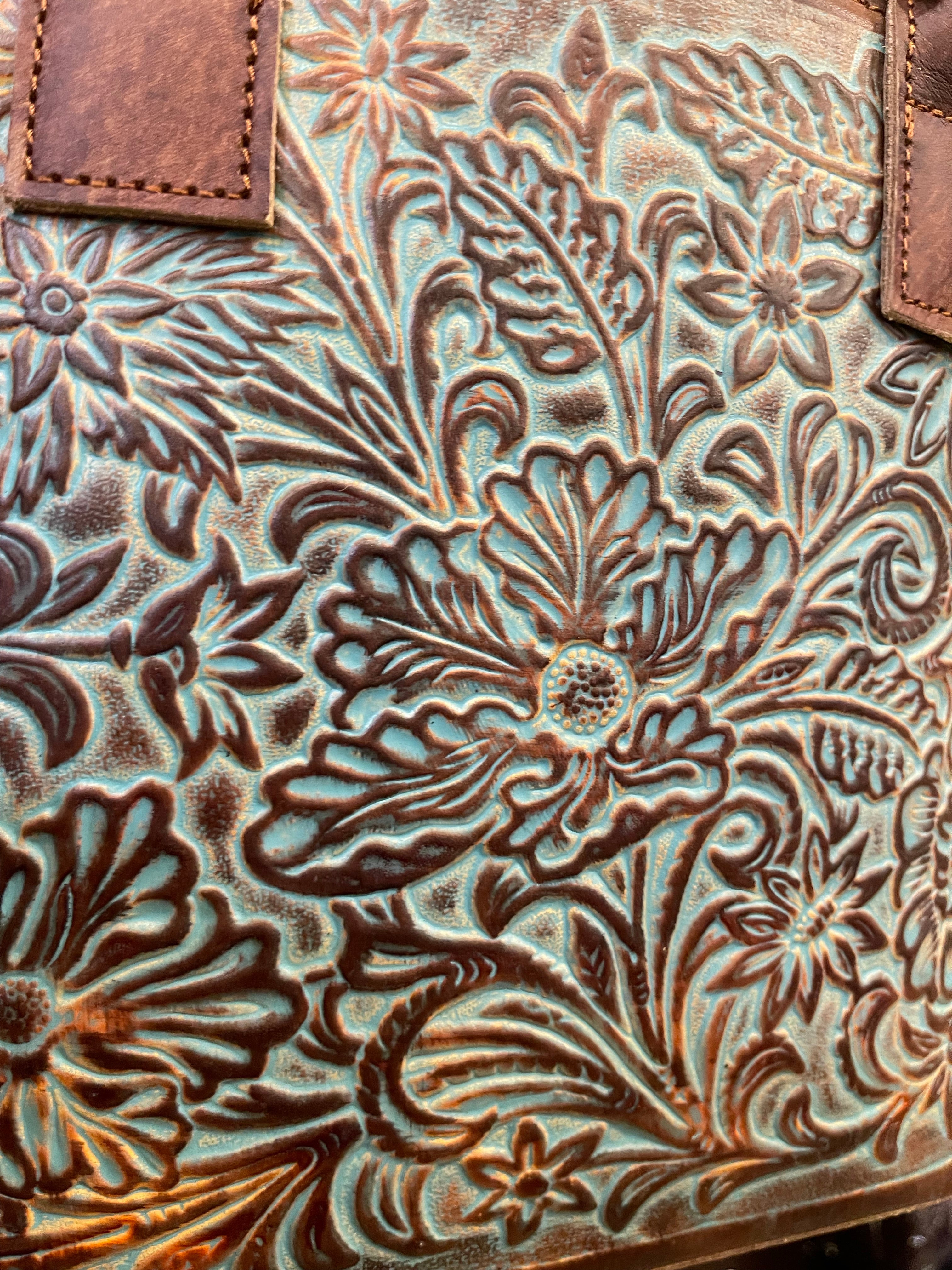 Floral Tooled Handbag