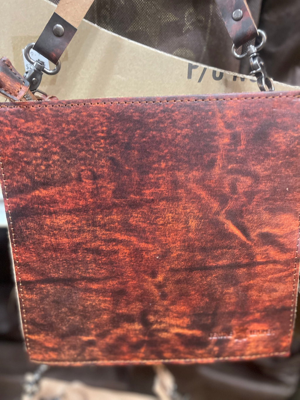 Leather Etched Floral Crossbody Purse