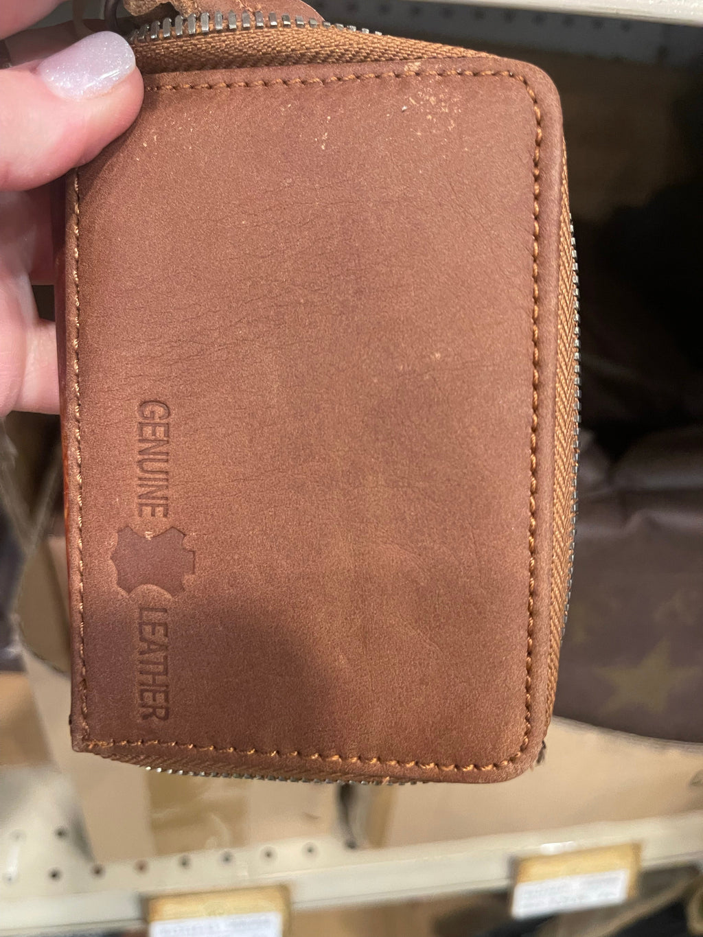 Leather Aztec Wallet Card Holder