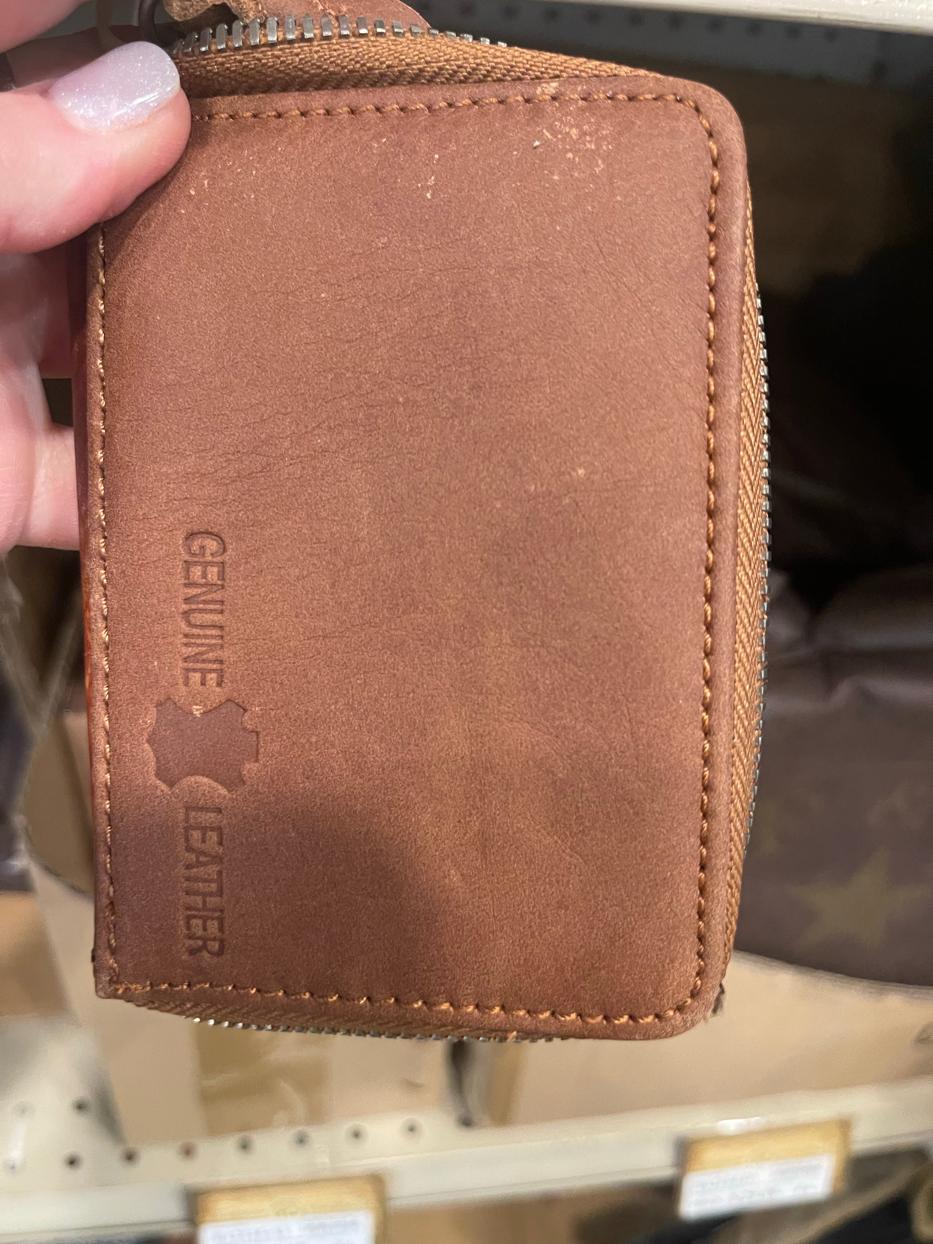 Leather Aztec Wallet Card Holder