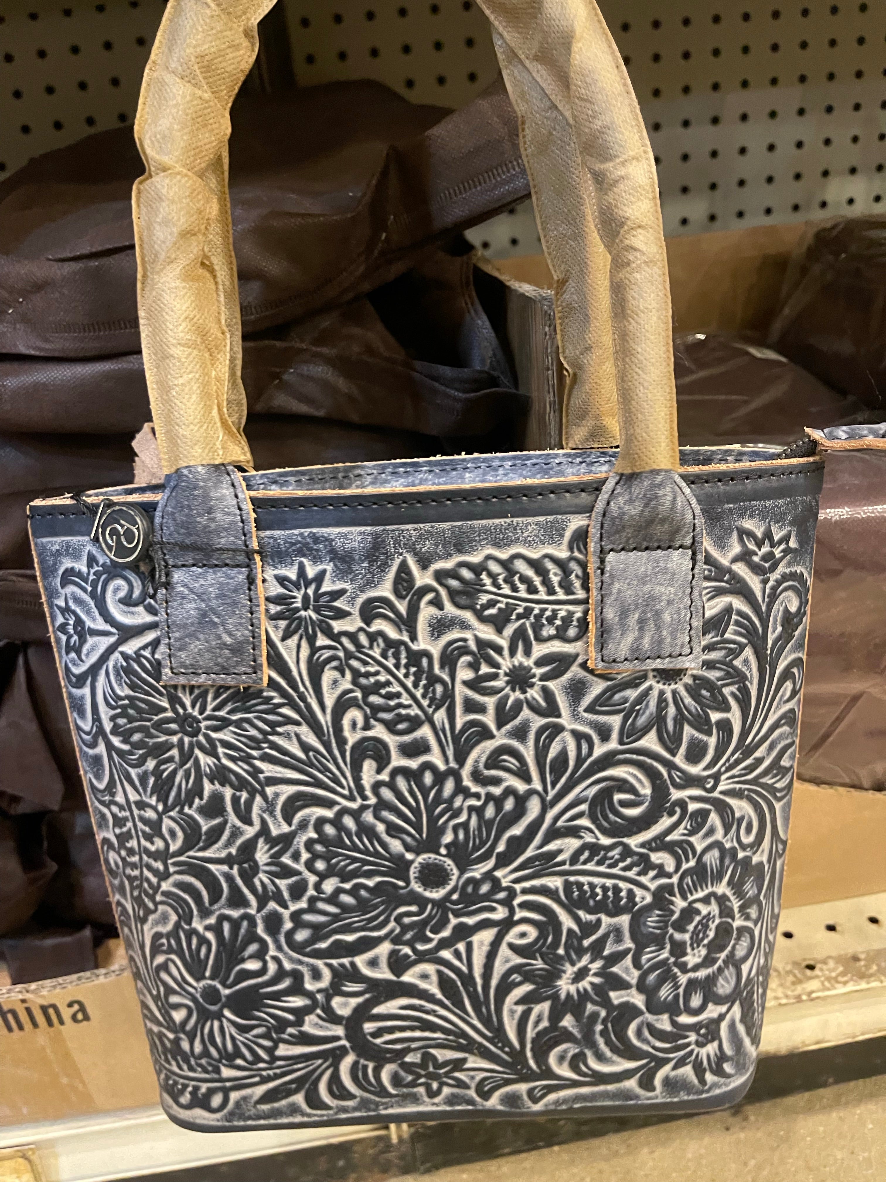 Floral Tooled Handbag