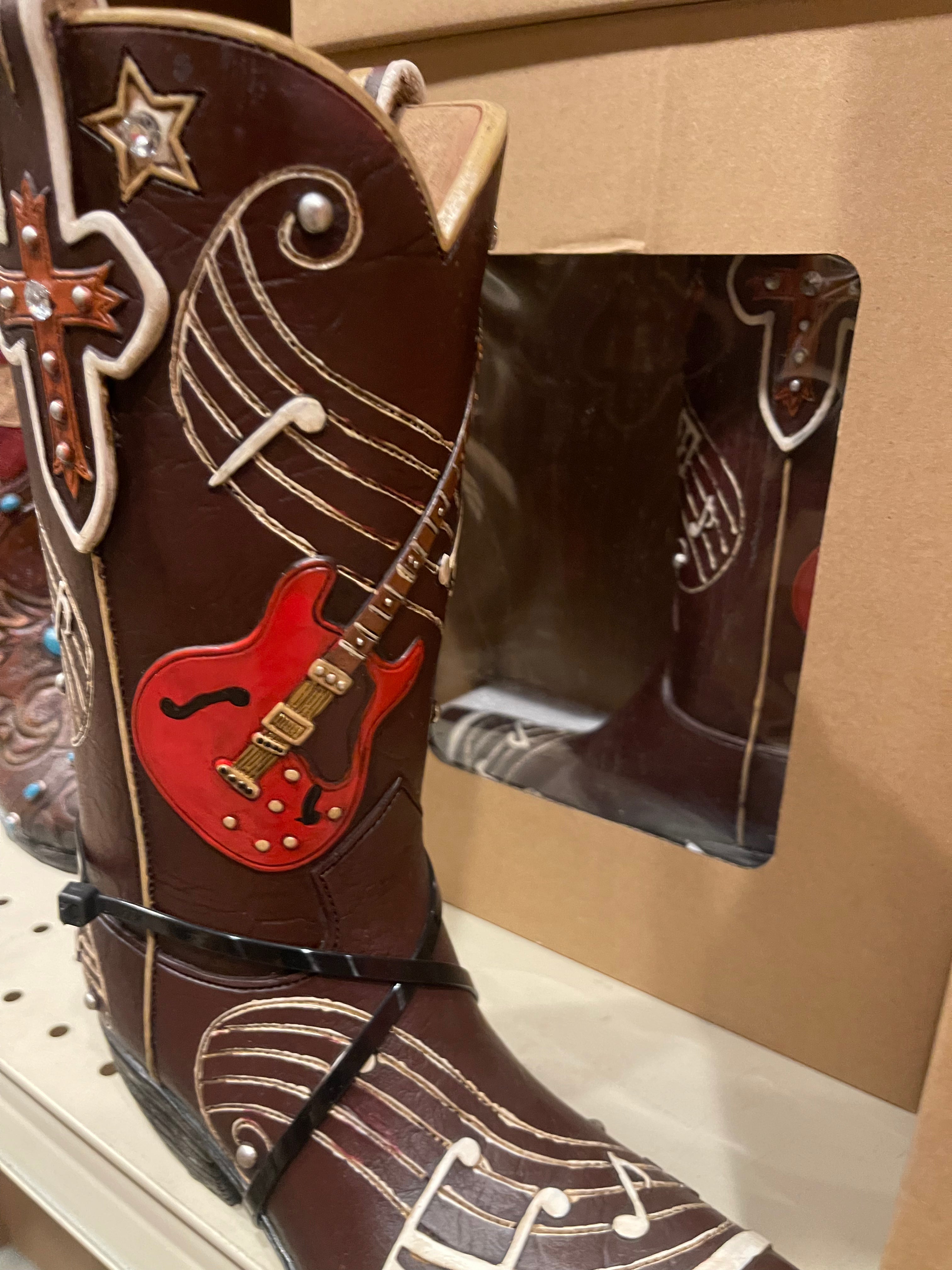 Nashville Guitar Music Boot Vase