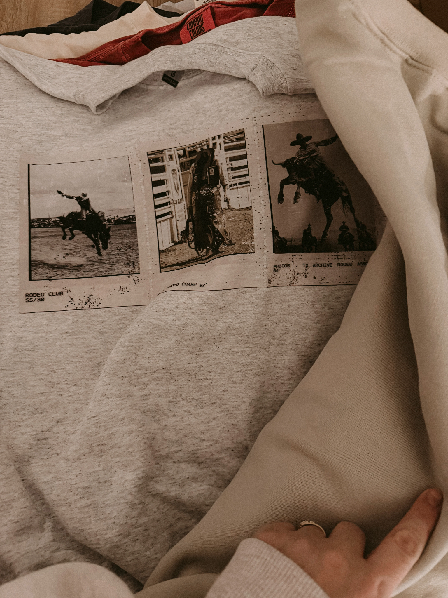 Vintage Rodeo Photo Collage Graphic Tee Shirt – Graphic Tee, Long Sleeve & Crewneck