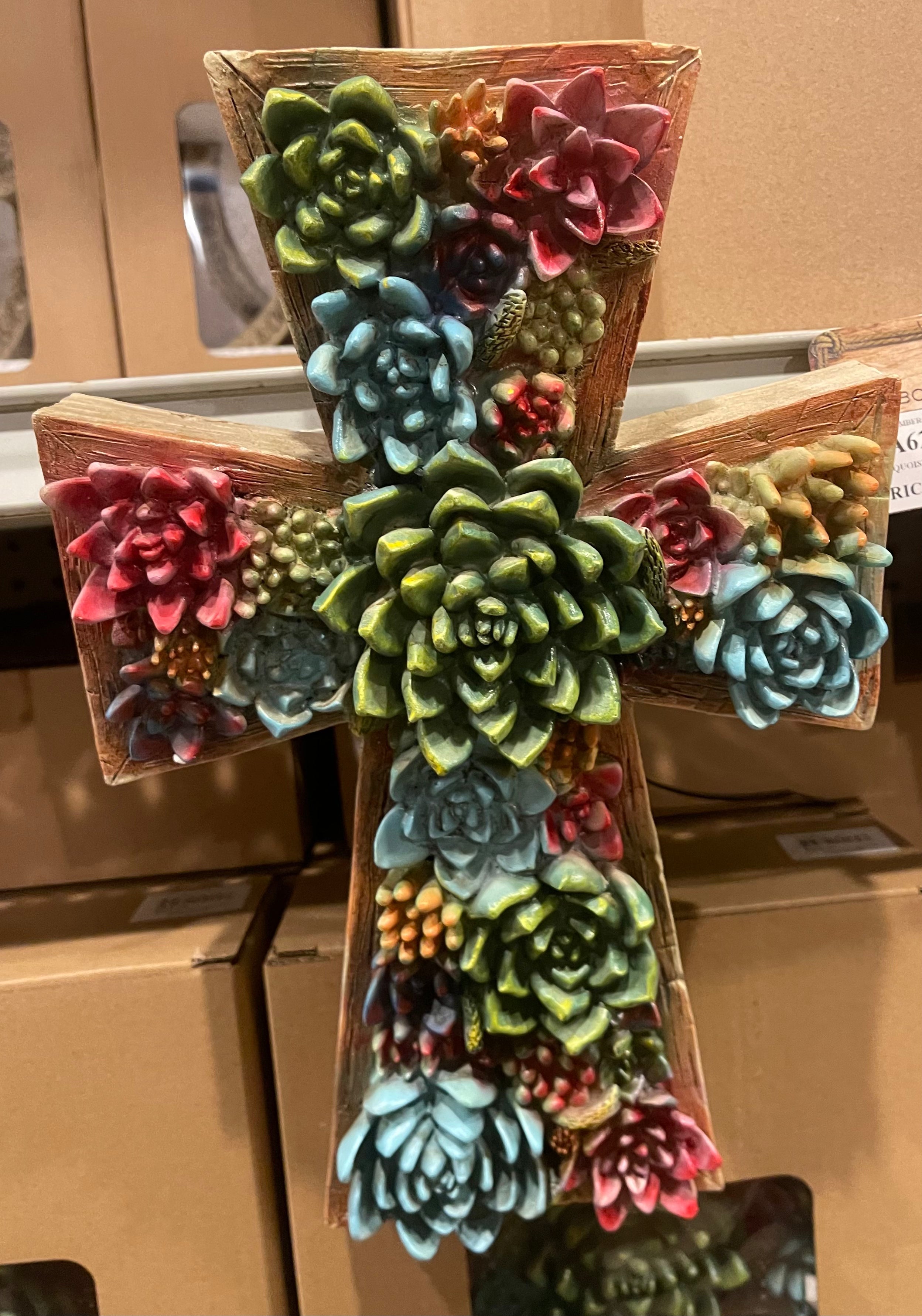 Succulent Cactus Wall Cross