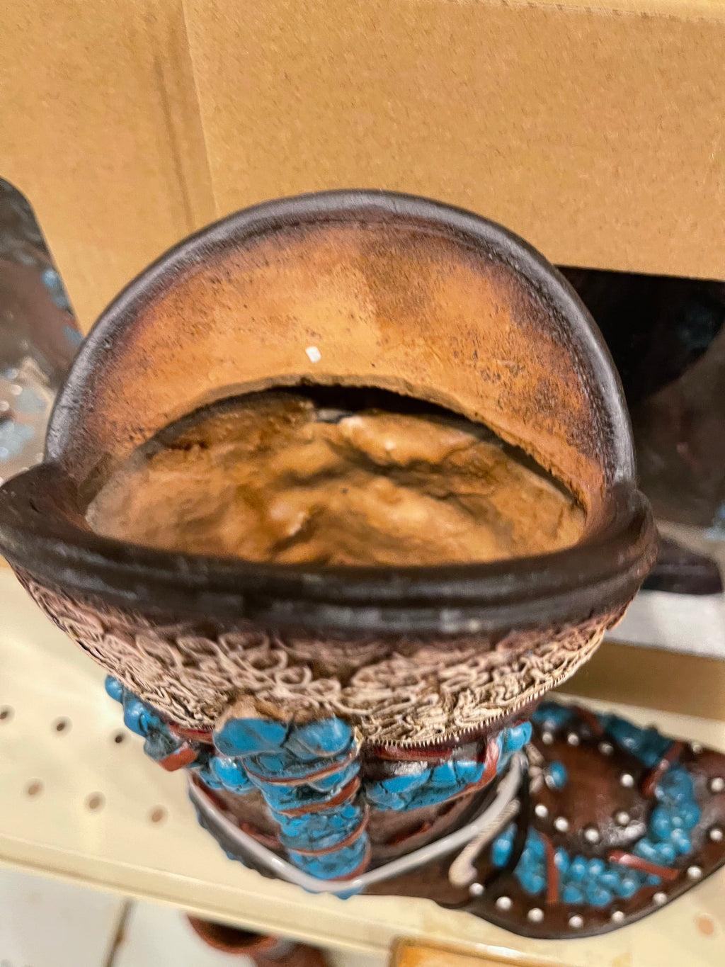 Turqouise Cross Stone Boot Vase