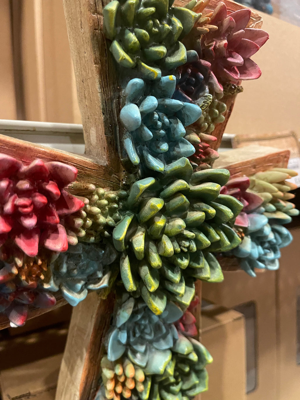 Succulent Cactus Wall Cross