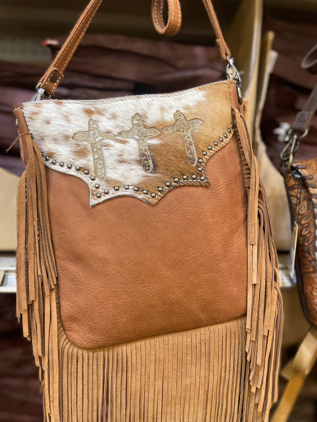 Cowhide Tri Cross Crossbody