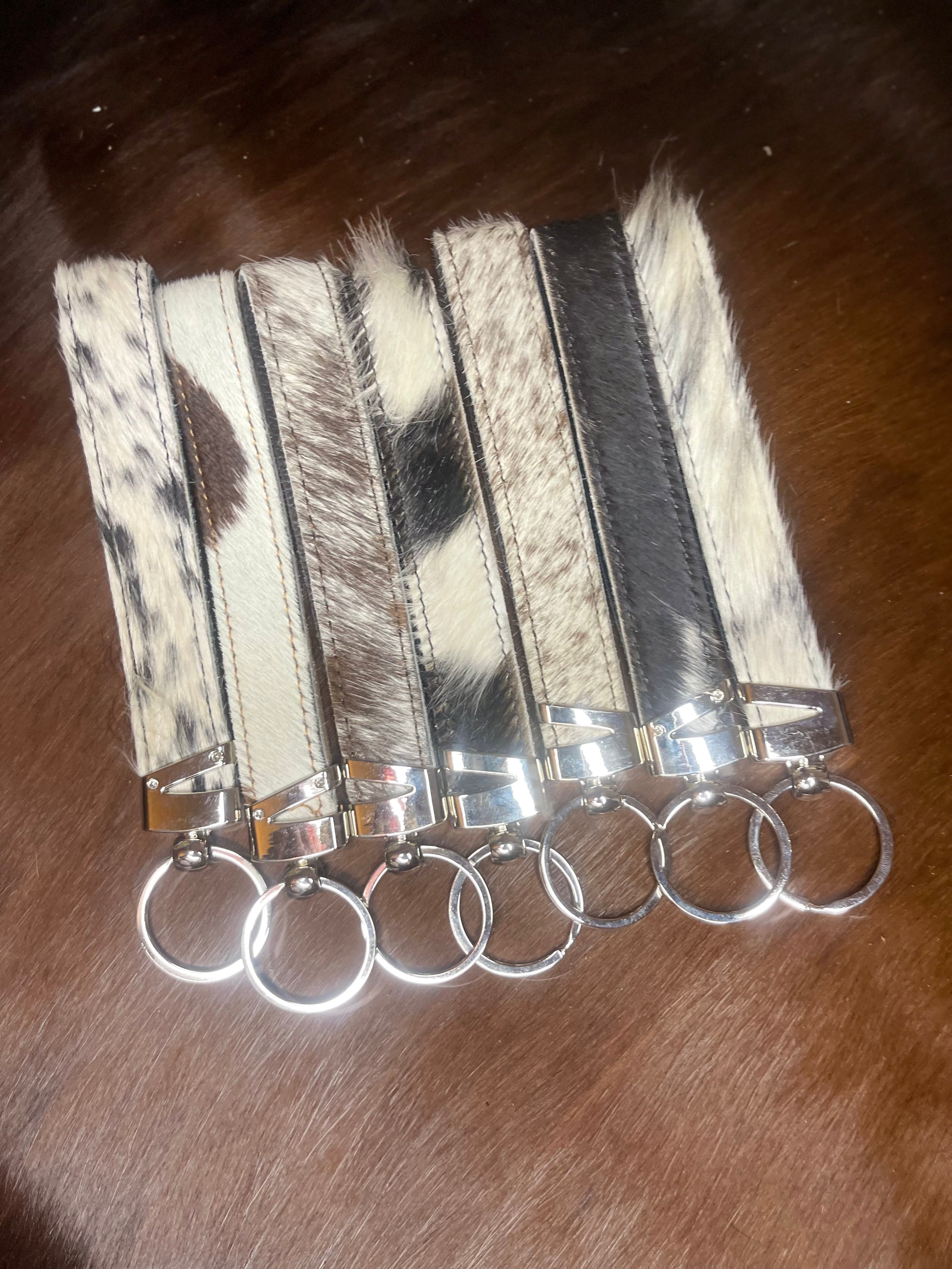 Cowhide Wristlet Keychains