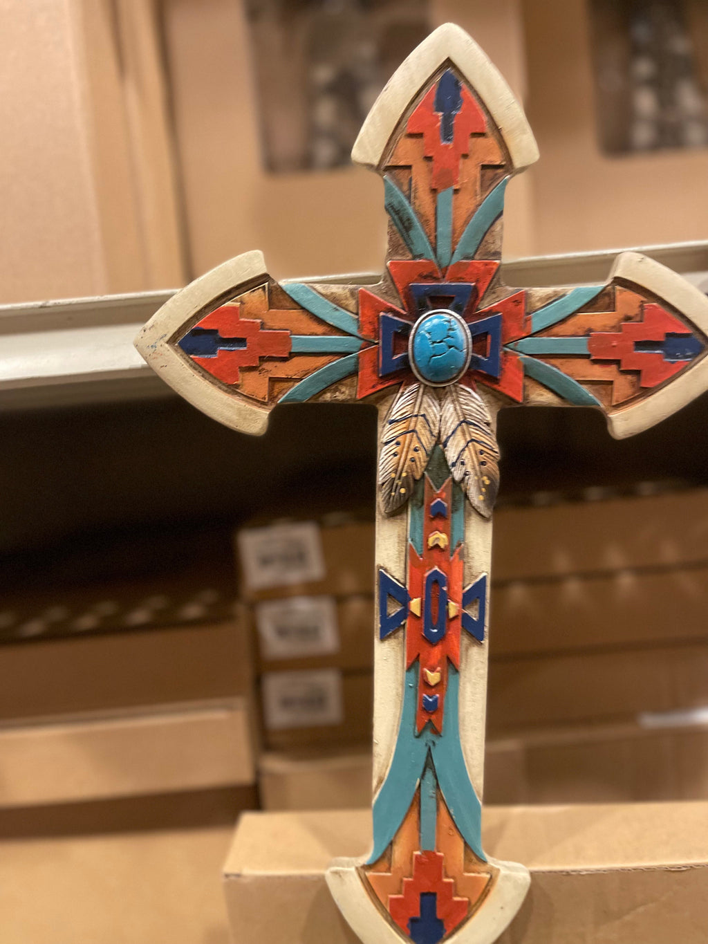 Aztec Feather Wall Cross