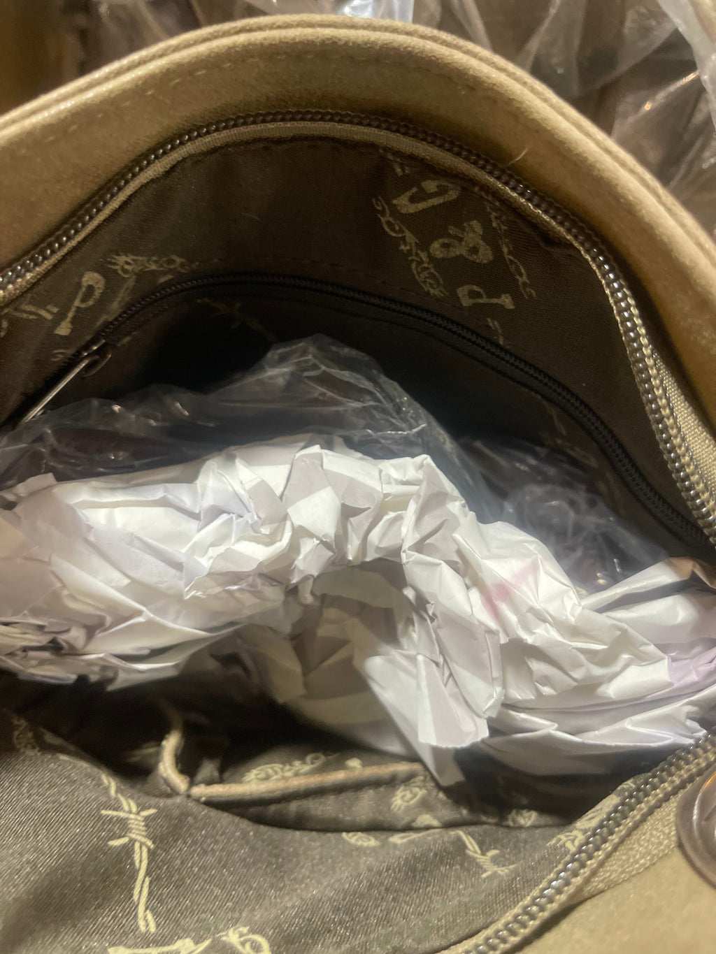 Cowhide Branded Tree Windmill Crossbody Purse