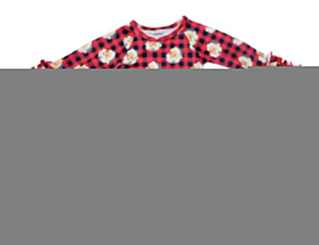Buffalo plaid leopard Santa ruffle gown