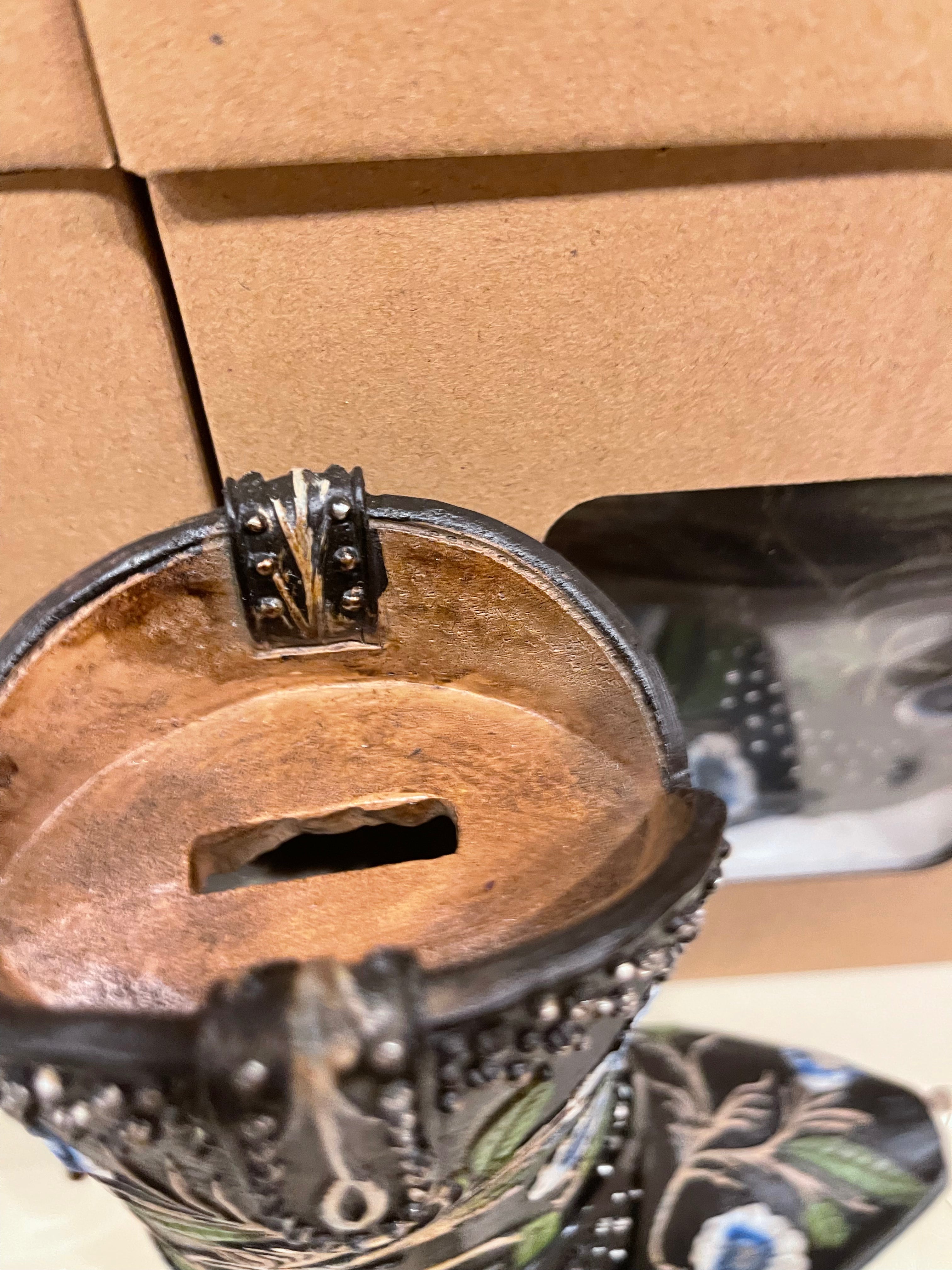 Black Studded Boot Piggy Bank