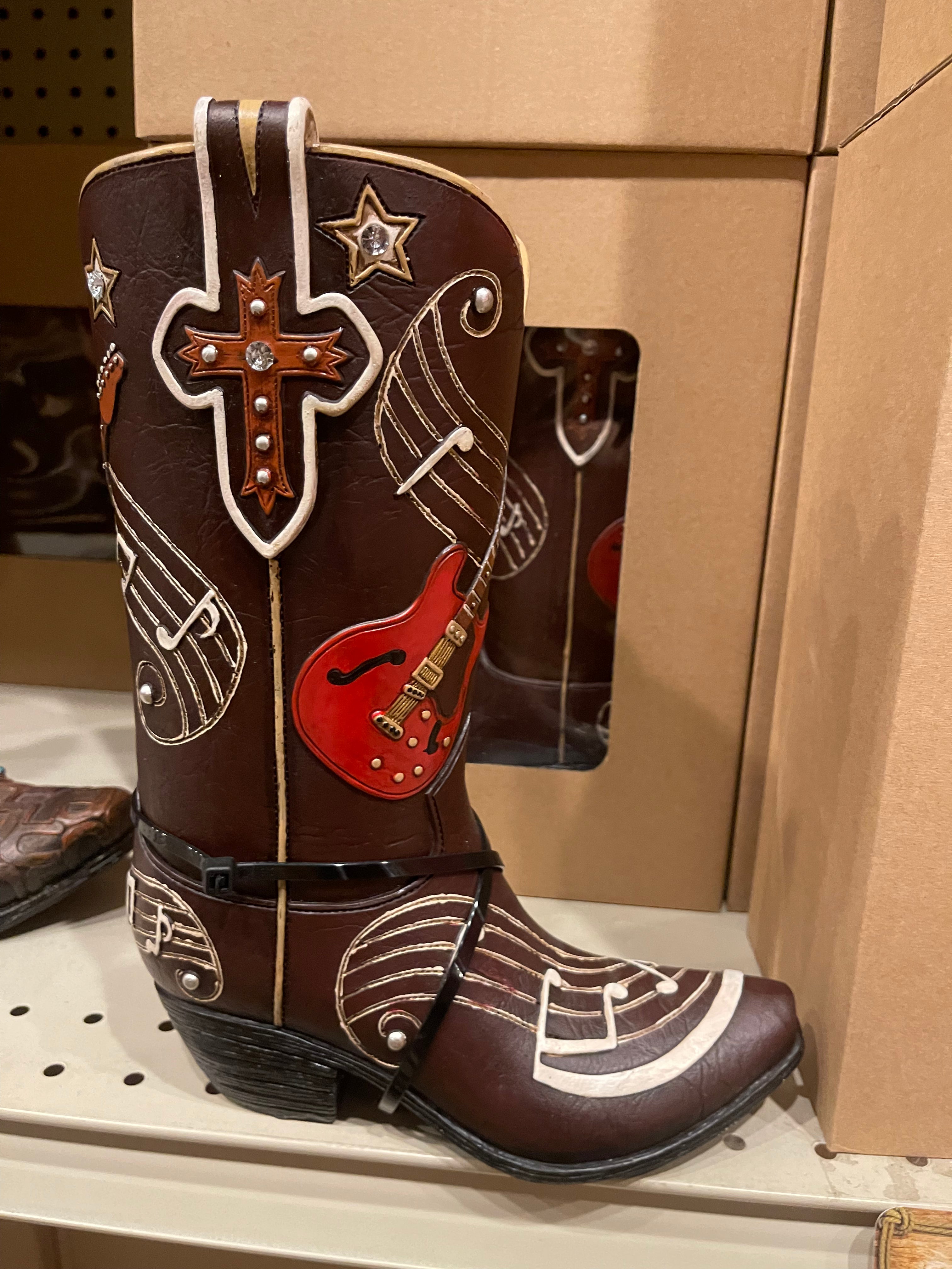 Nashville Guitar Music Boot Vase