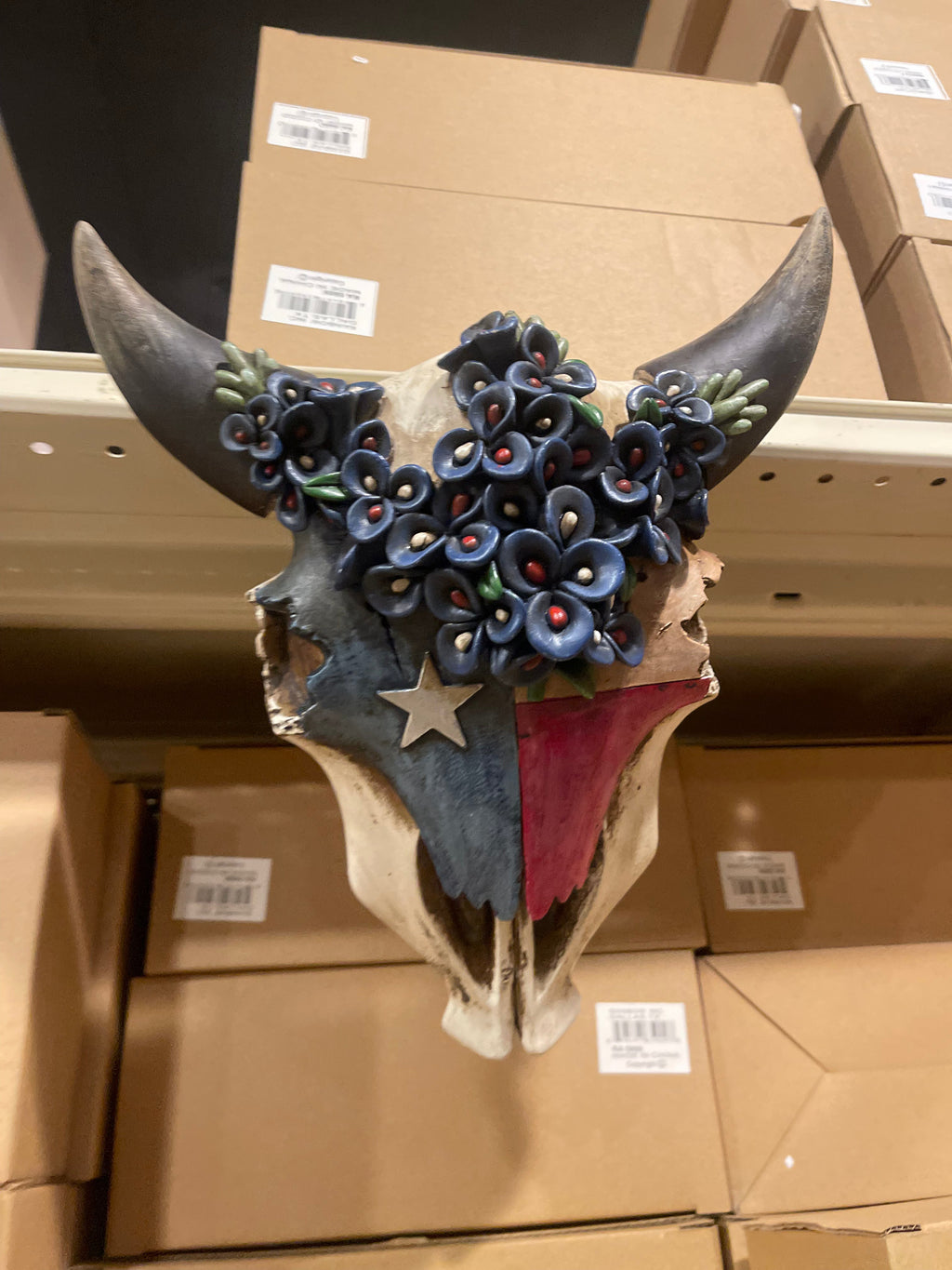 Texas Bluebonnet Cowskull Wall Decor