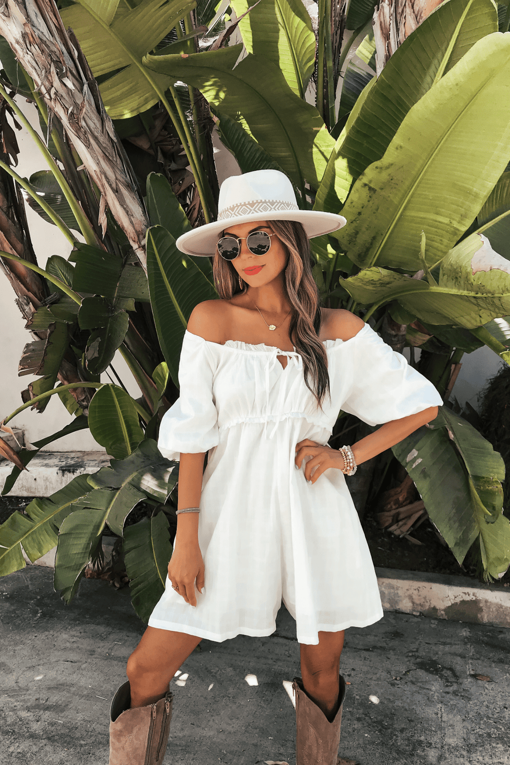 Ivory Gingham Textured Romper - FINAL SALE