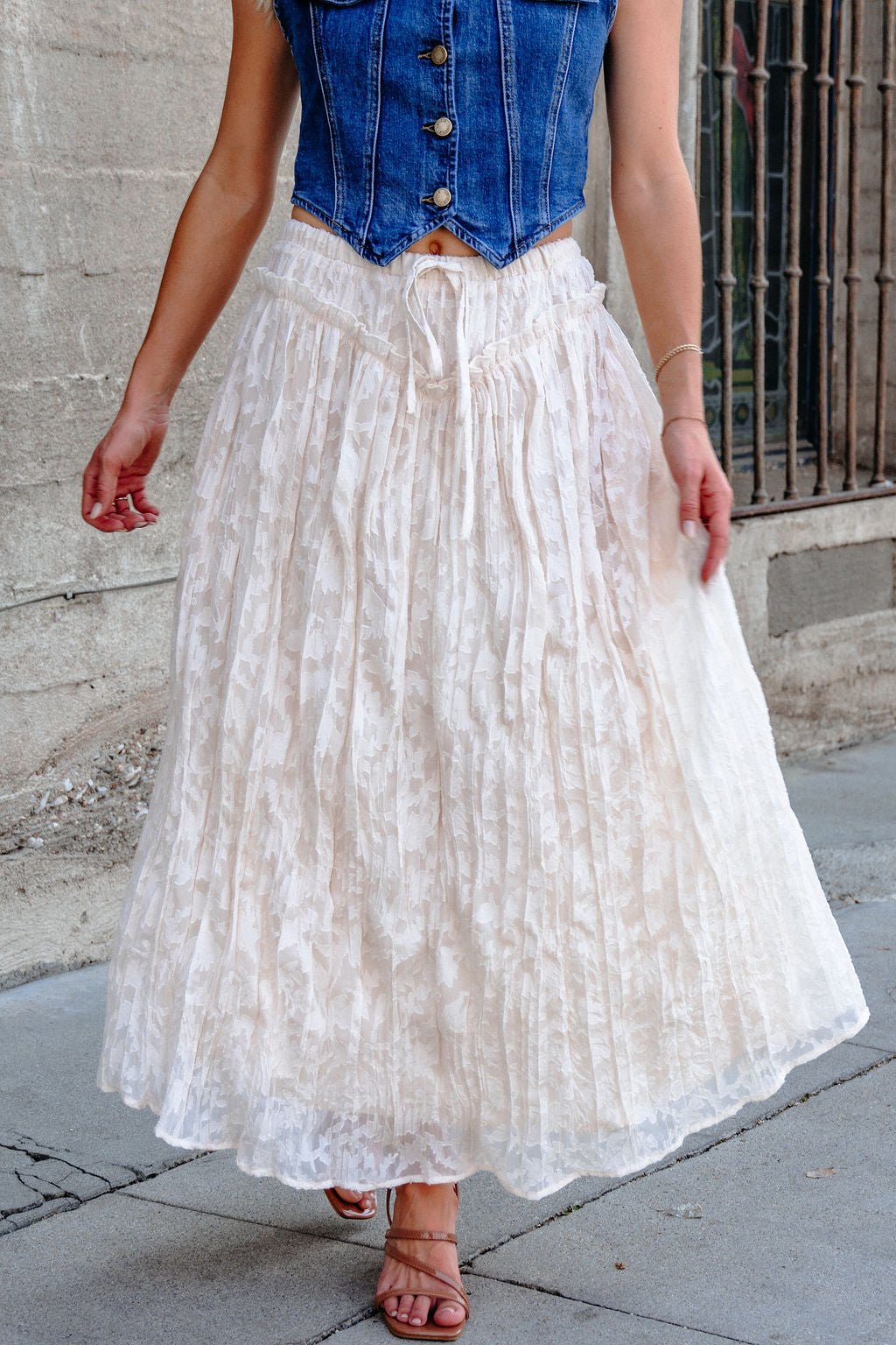 Ivory Lace Ruffled Maxi Skirt - FINAL SALE