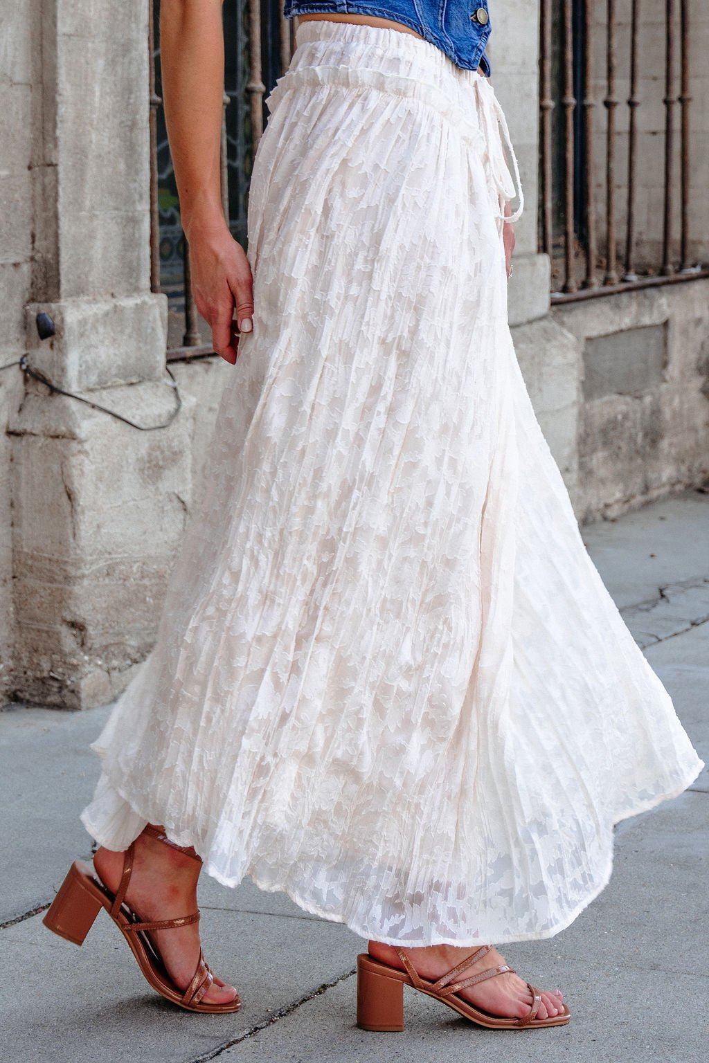 Ivory Lace Ruffled Maxi Skirt - FINAL SALE