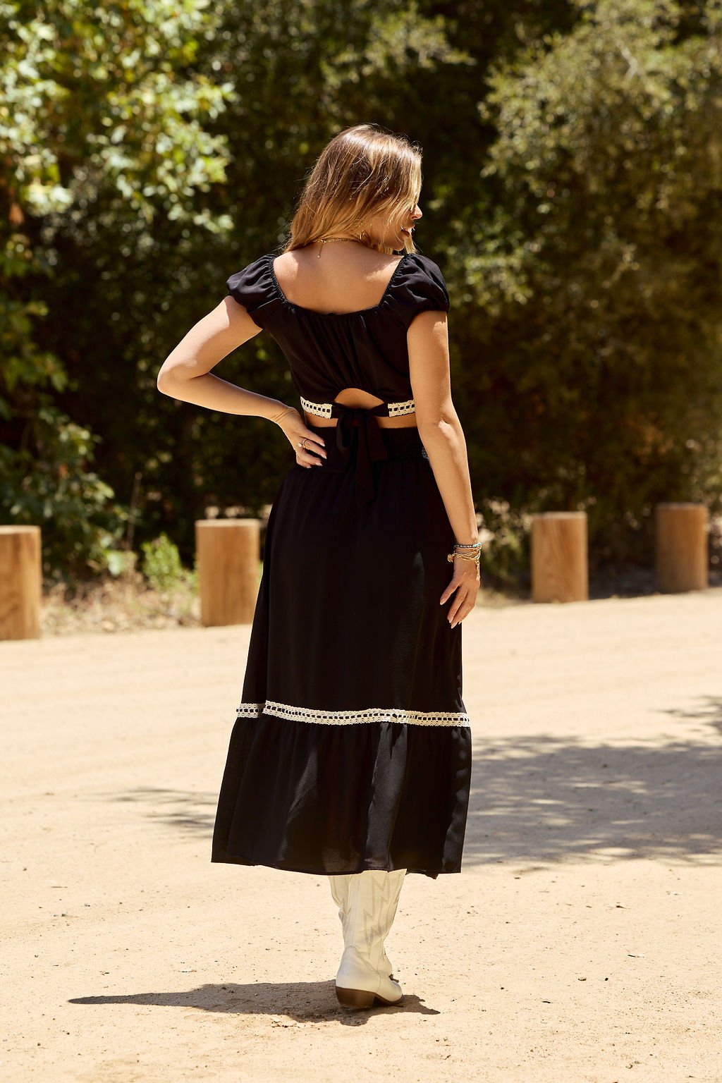 Jolene Black Lace Trim Maxi Skirt - FINAL SALE