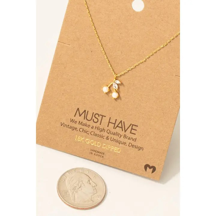 Gold Cherry Pendant Necklace