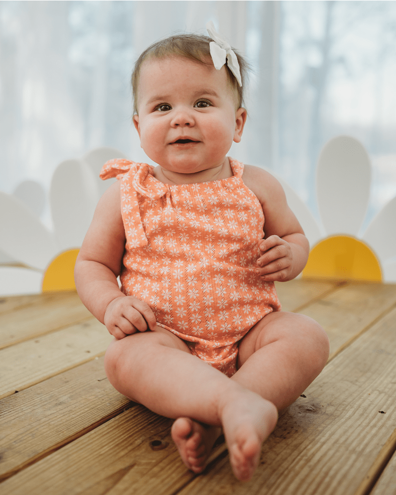 Kimora Bubble Romper - Peach Gardens