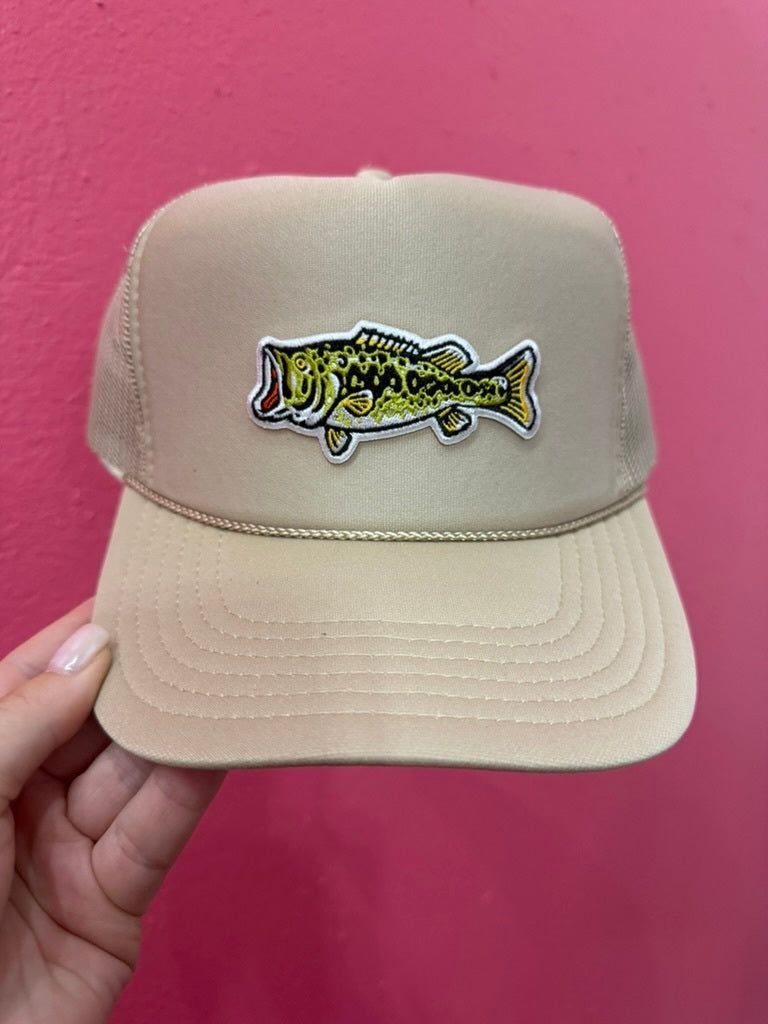 Largemouth Bass Patch Trucker Hat
