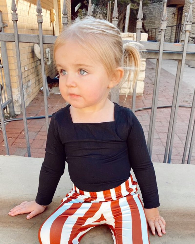 Lilith Square Neck Long Sleeve Top & Leotard - Black