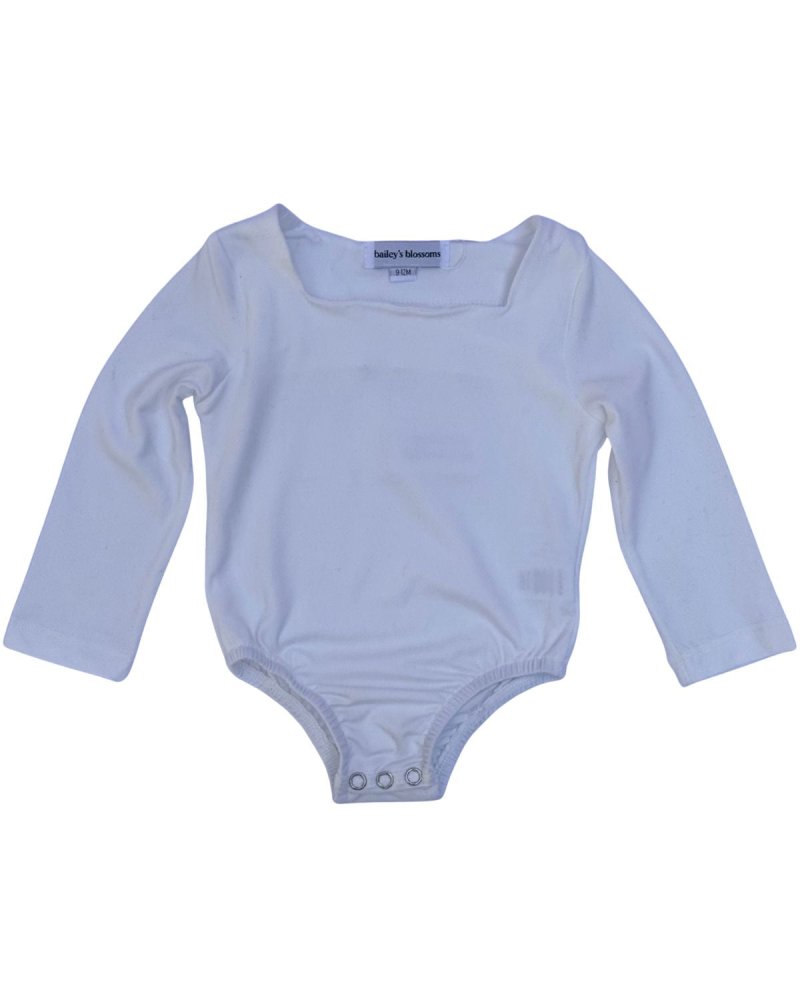 Lilith Square Neck Long Sleeve Top & Leotard - White