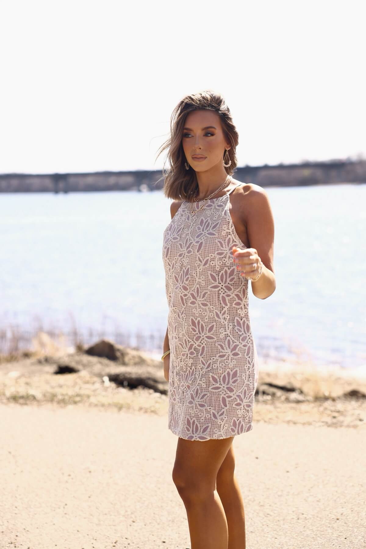 Love & Lace Light Mauve Shift Mini Dress - FINAL SALE