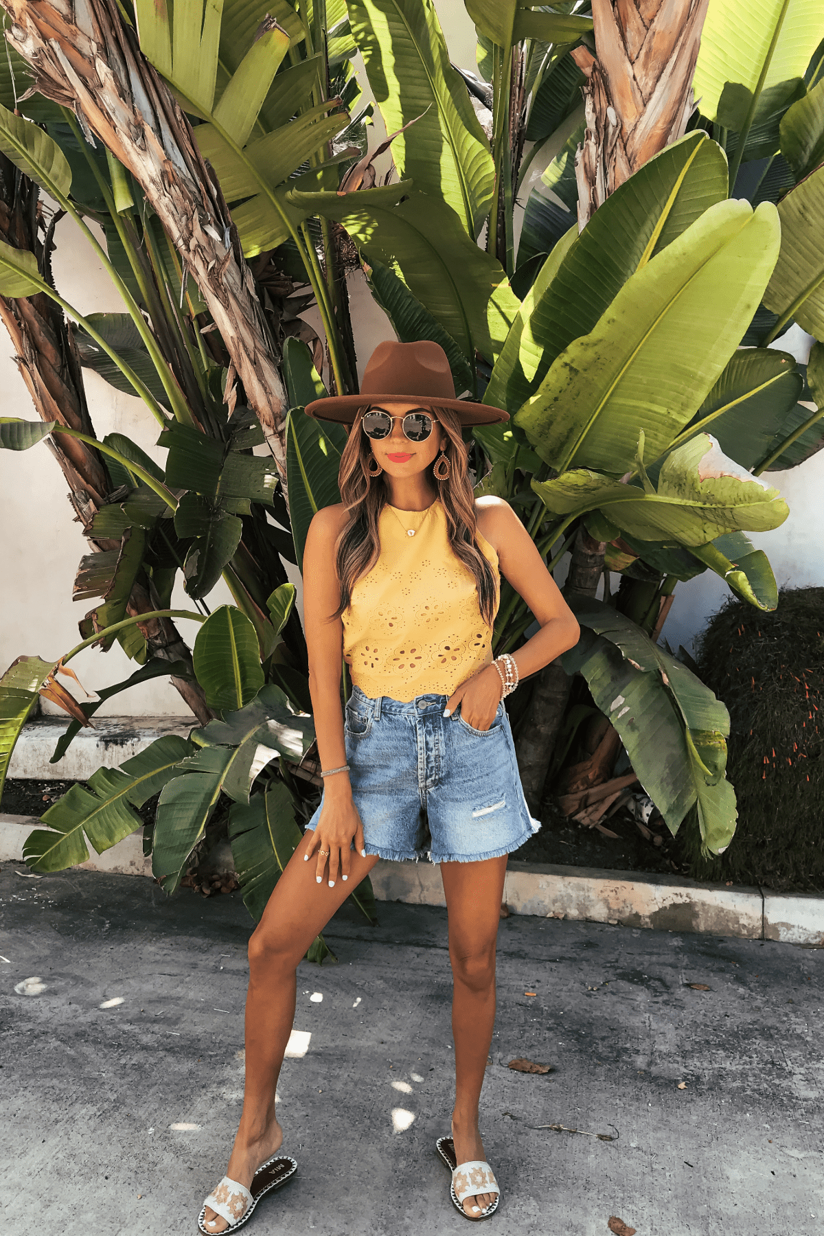 Marigold Yellow Eyelet Tank Top - FINAL SALE