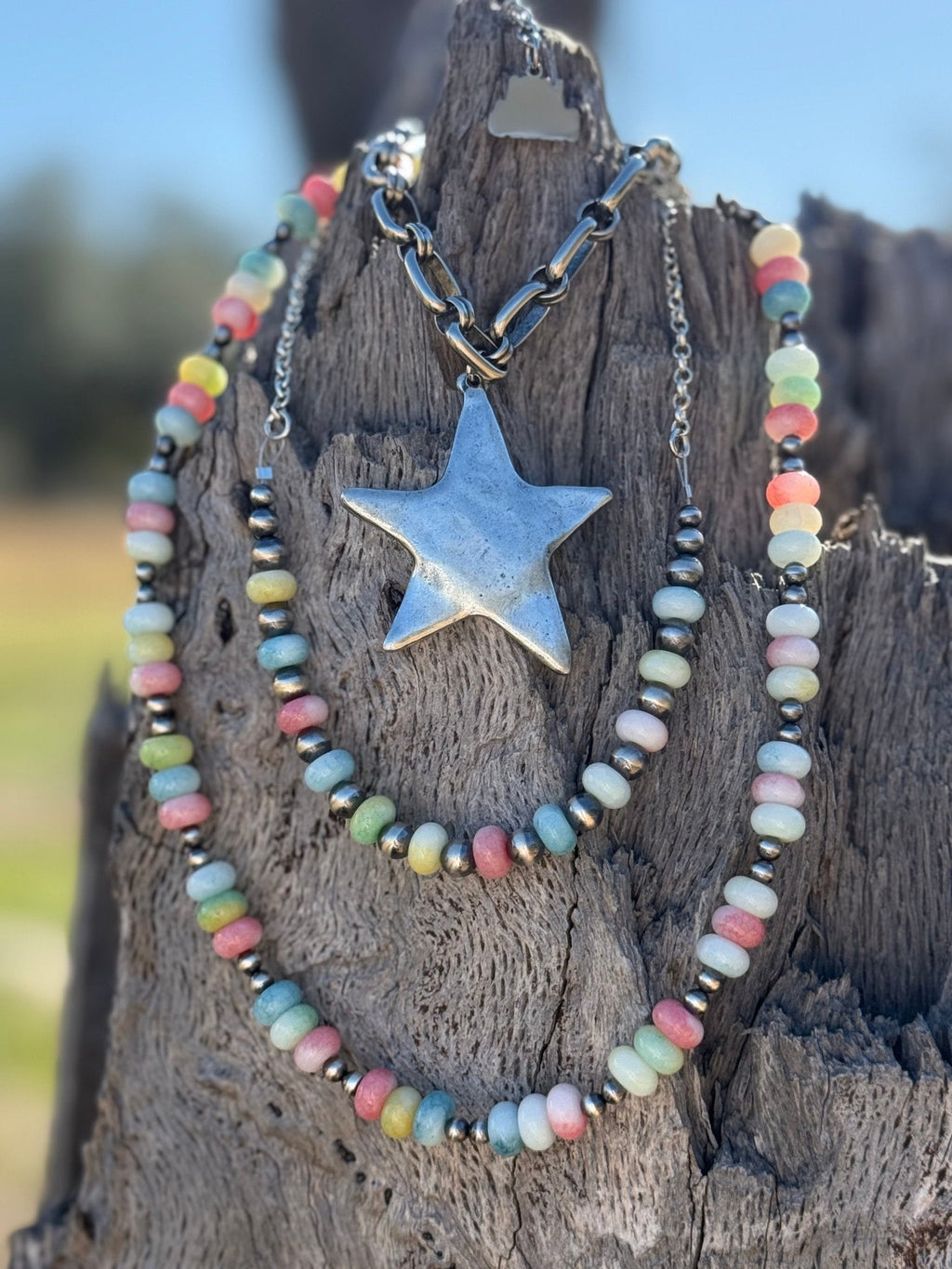 Spring Pastel Opal Necklace