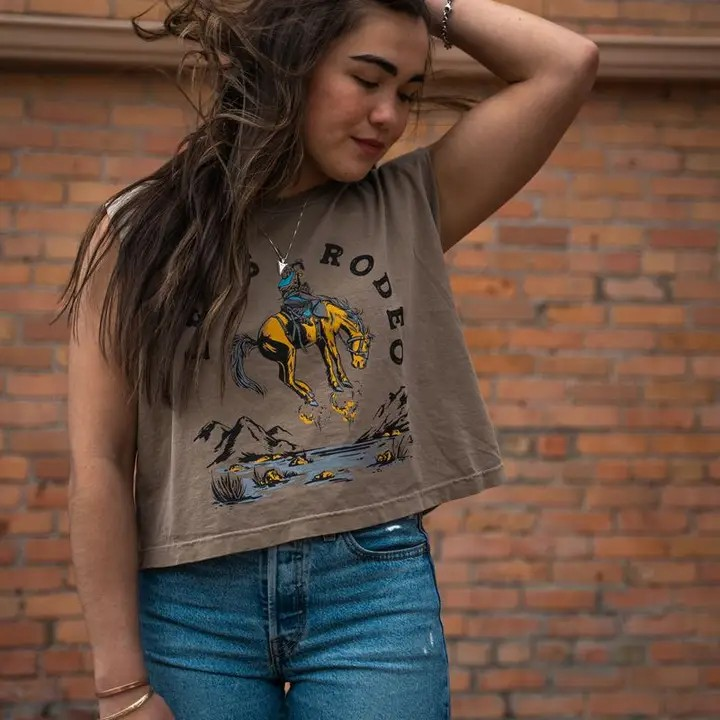 Let's Rodeo Ladies Boxy Muscle Tee