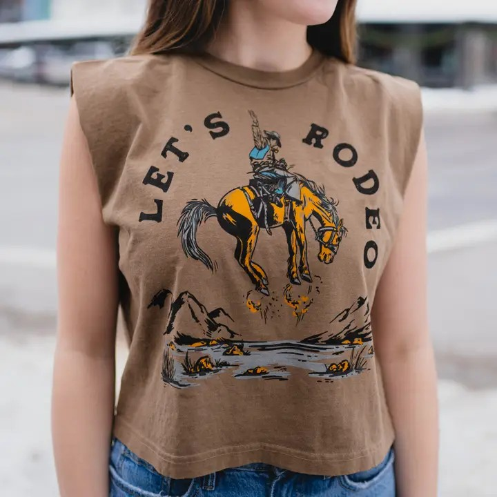 Let's Rodeo Ladies Boxy Muscle Tee